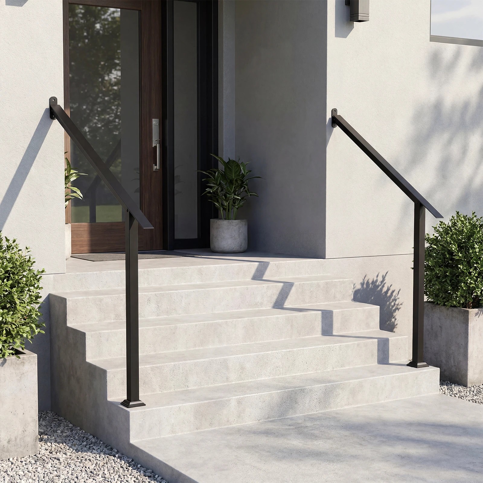 3 Costway 4 Step Galvanized Steel Handrails w/Installation Kit Wall Mount Stair Handrail, 3 of 5
