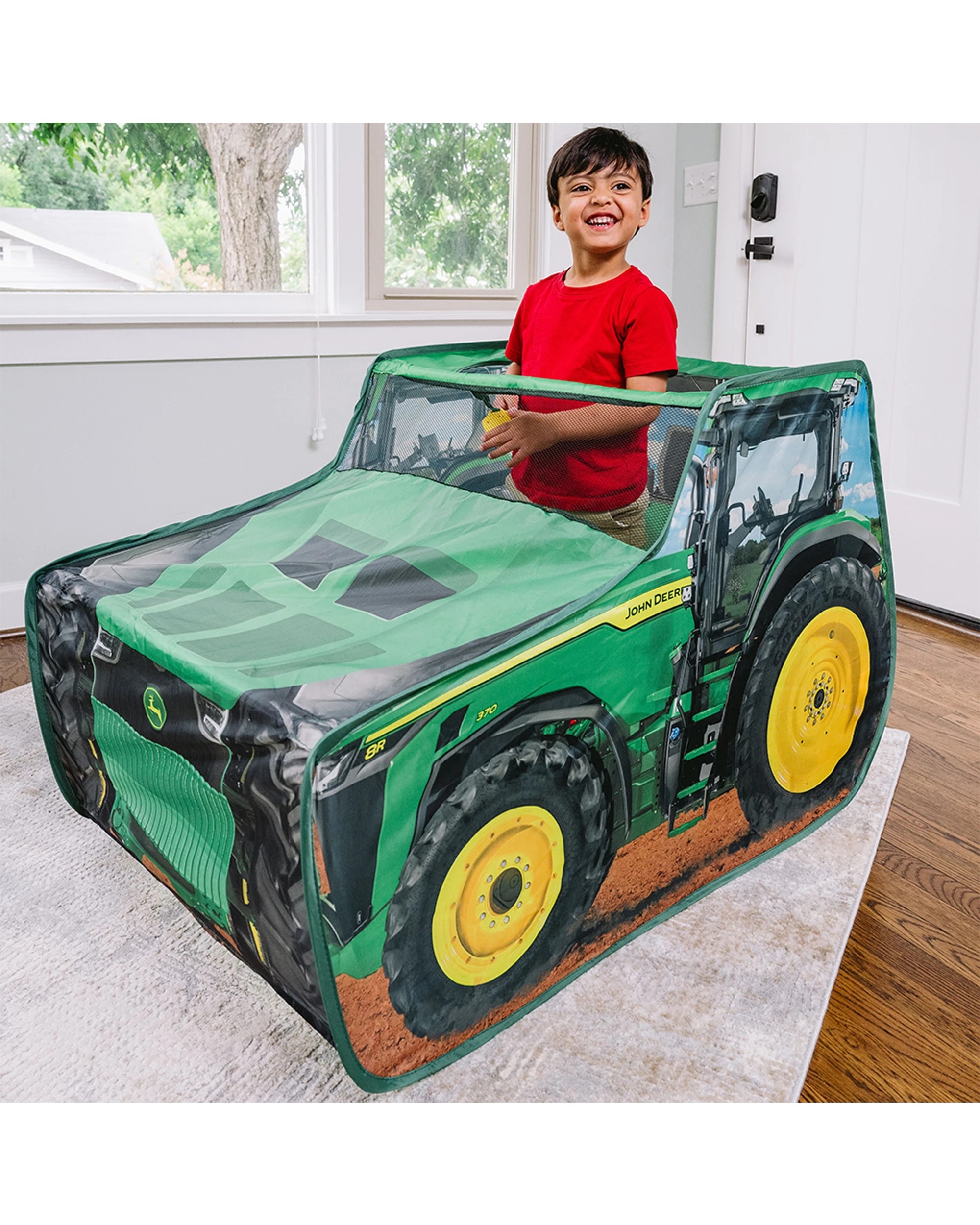 1 John Deere Life-size Kids Pop-up Tractor Tent Realistic Design 3 Years Plus - Green, 1 of 4