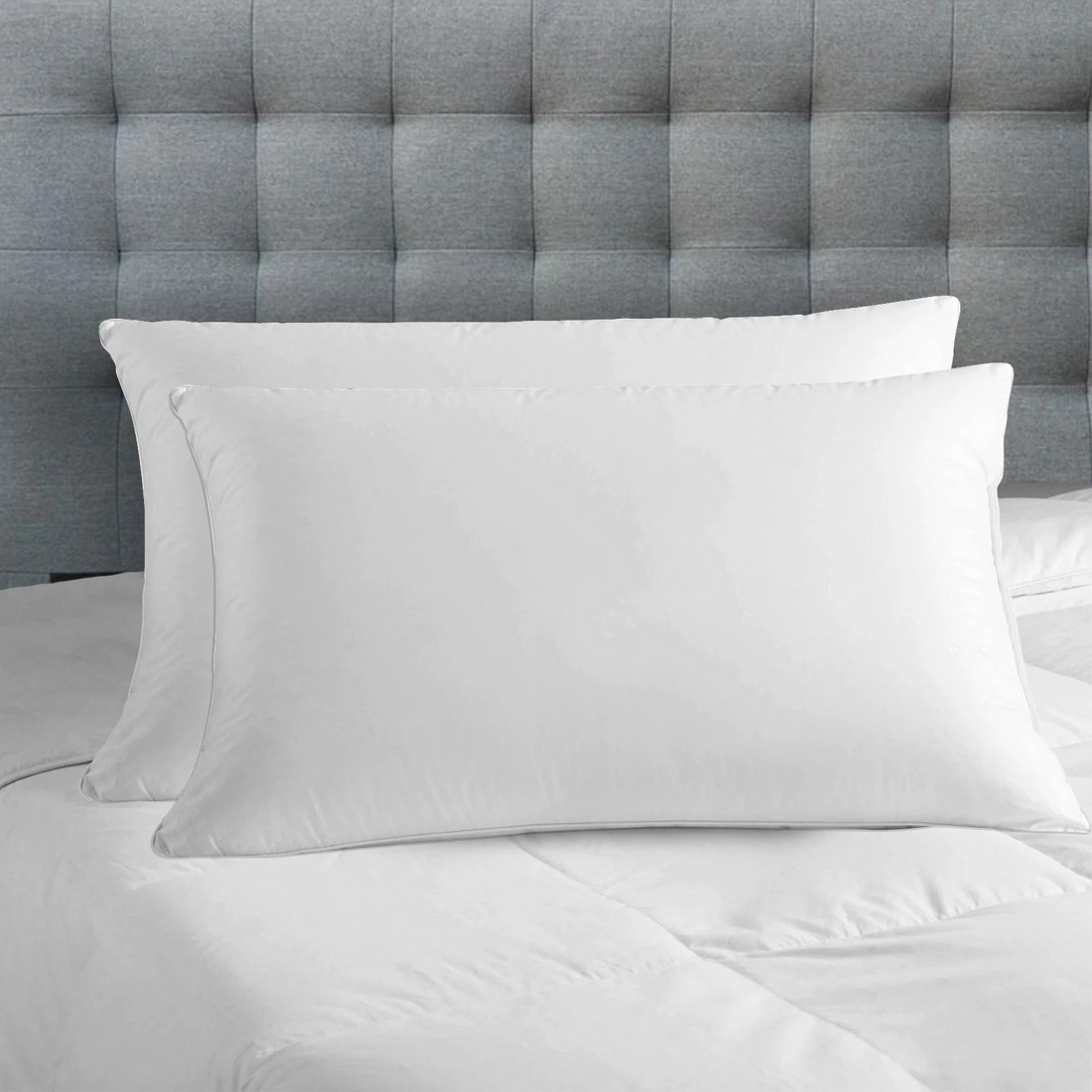 2 Royal Comfort Luxury Bamboo Blend Gusset Pillow 4cm Gusset Support Twin Pack - White, 2 of 5