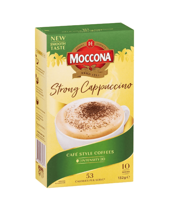 Moccona Strong Cappuccino Sachets 10 Pack
