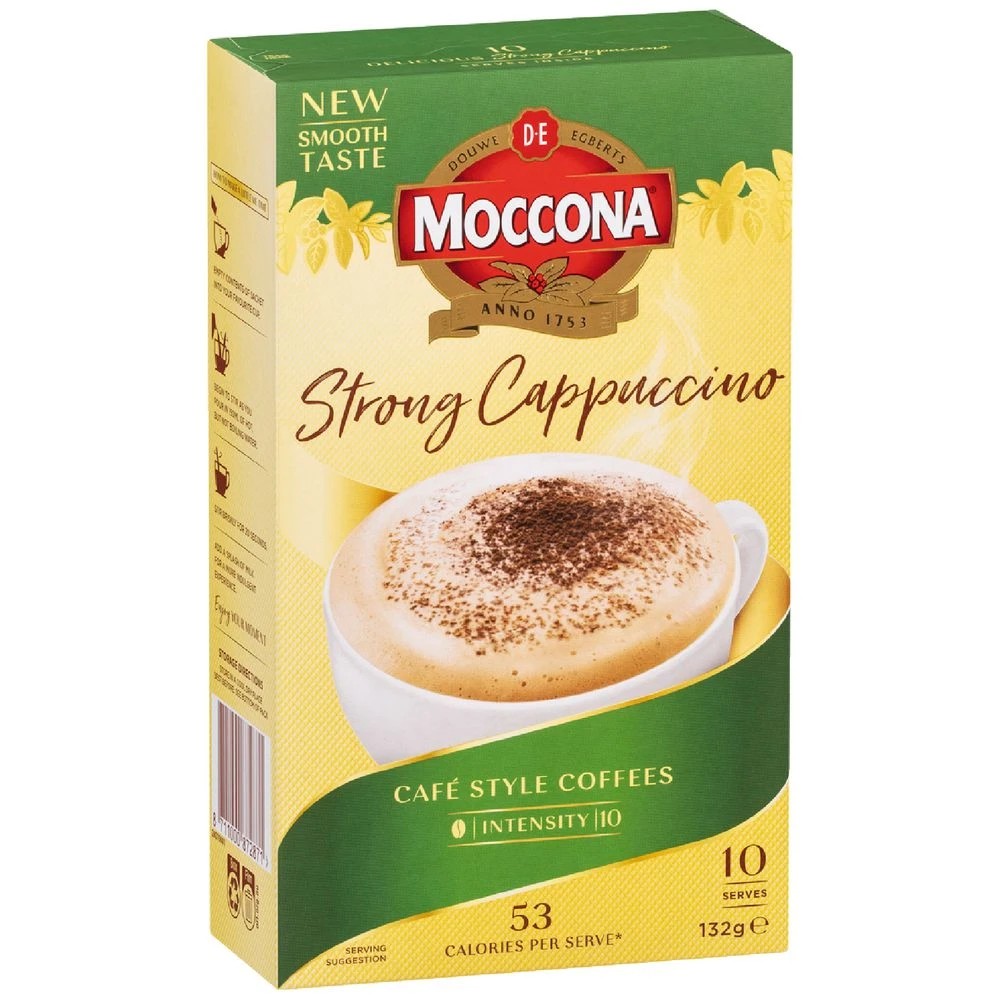1 Moccona Strong Cappuccino Sachets 10 Pack, 1 of 5