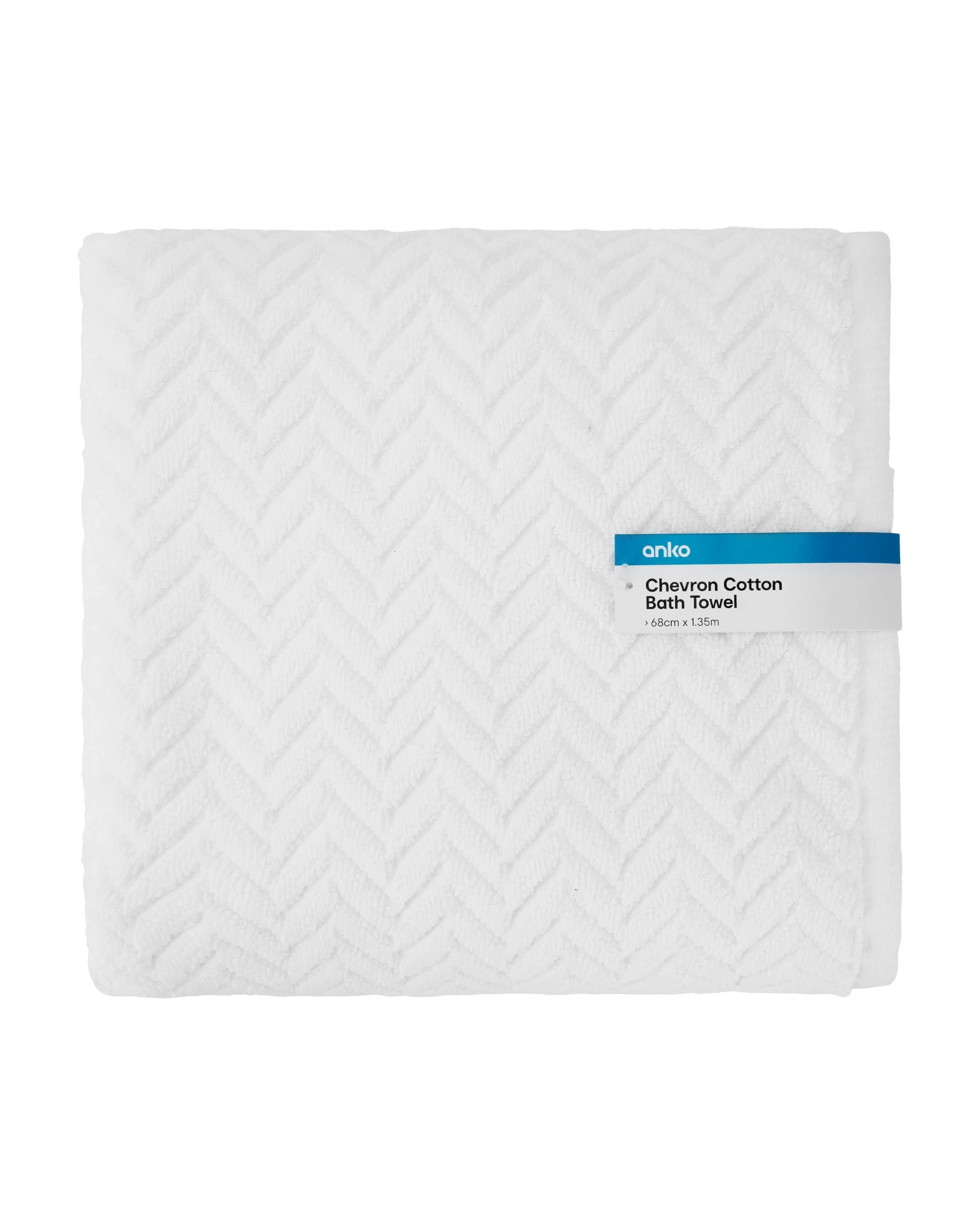 5 Chevron Cotton Bath Towel - White, 5 of 6