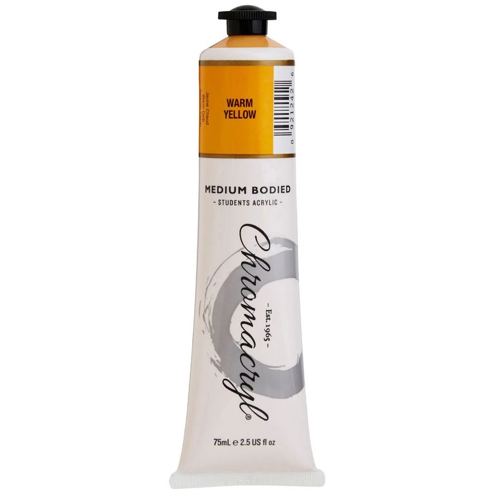 1 Chromacryl Student Acrylic Paint 75mL Warm Yellow, 1 of 1