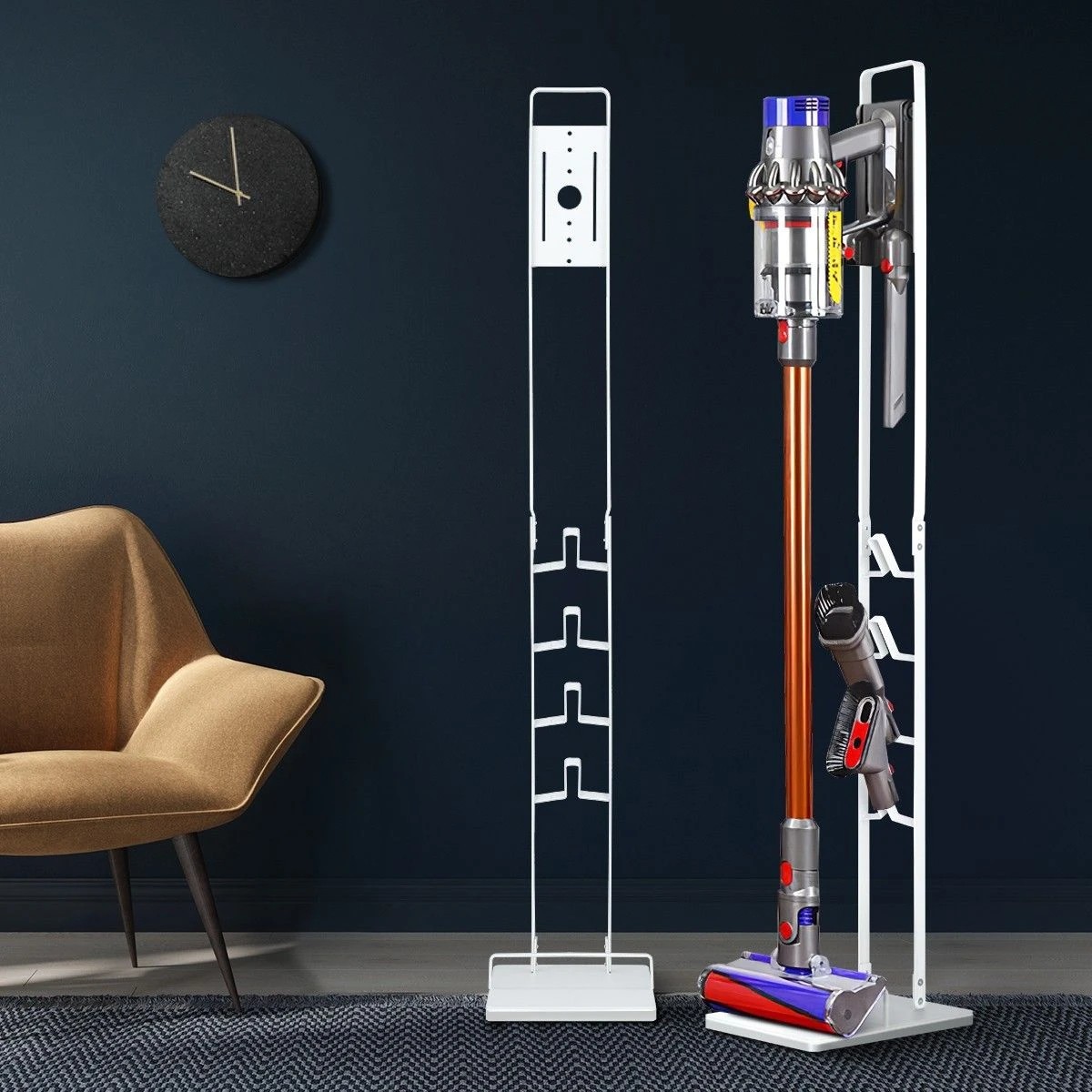 2 Ausway Freestanding Cordless Vacuum Cleaner Metal Stand Rack Hook White, 2 of 7