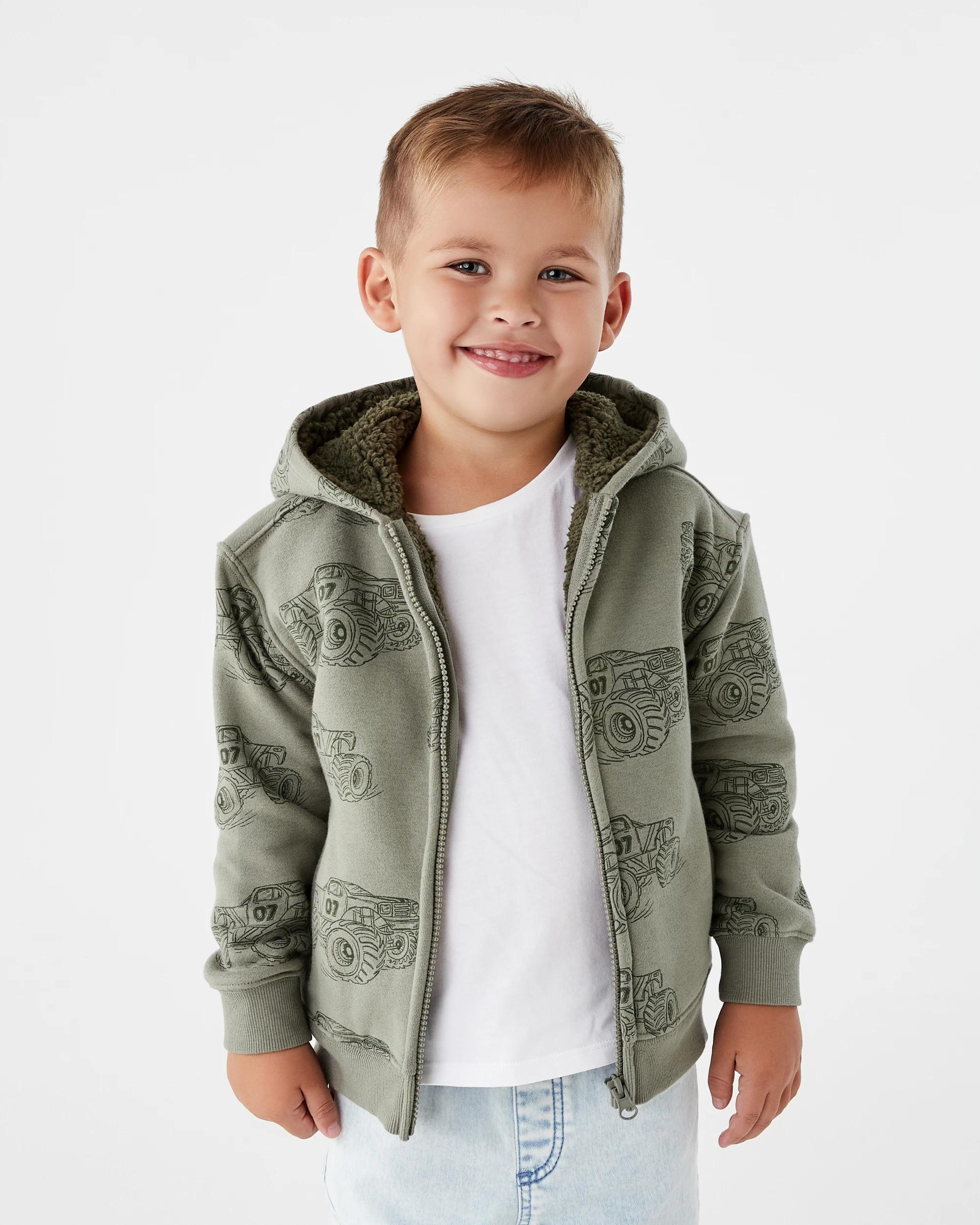1 Sherpa Lined Hoodie Grn Truck, 1 of 10