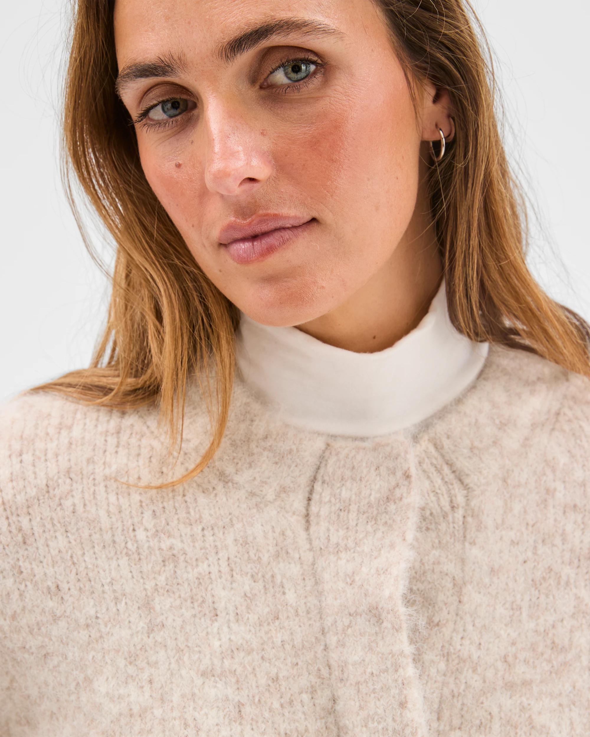 3 Preview Long Sleeve Plush Cardigan OATMEAL MARLE, 3 of 6