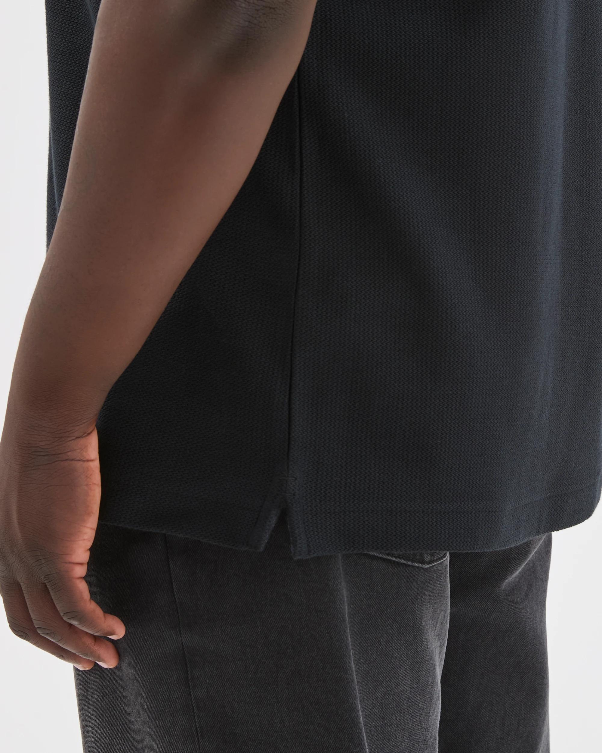 6 Target Man Plus Size Australian Cotton Textured Polo Top BLACK, 6 of 7