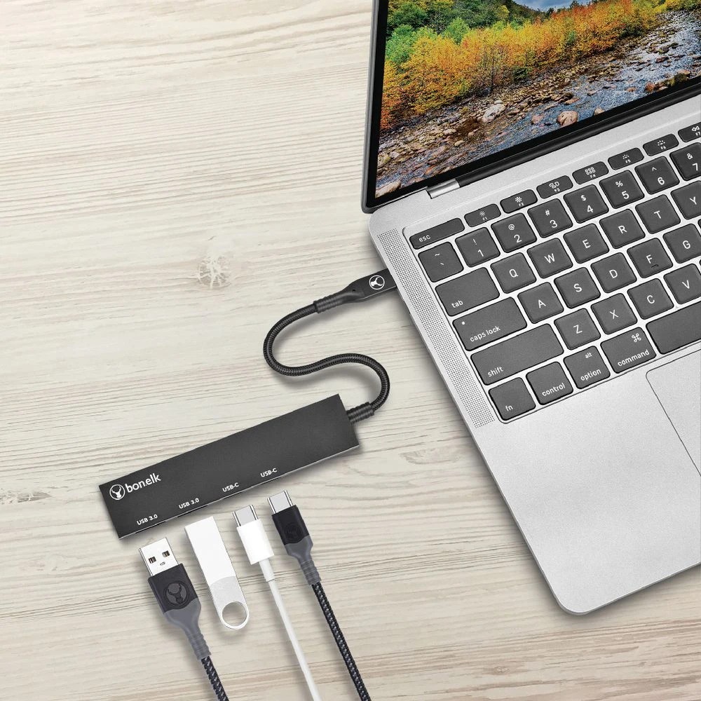 5 Bonelk Long-Life USB-C to USB-C/A 4 Port Slim Hub Space Black, 5 of 6
