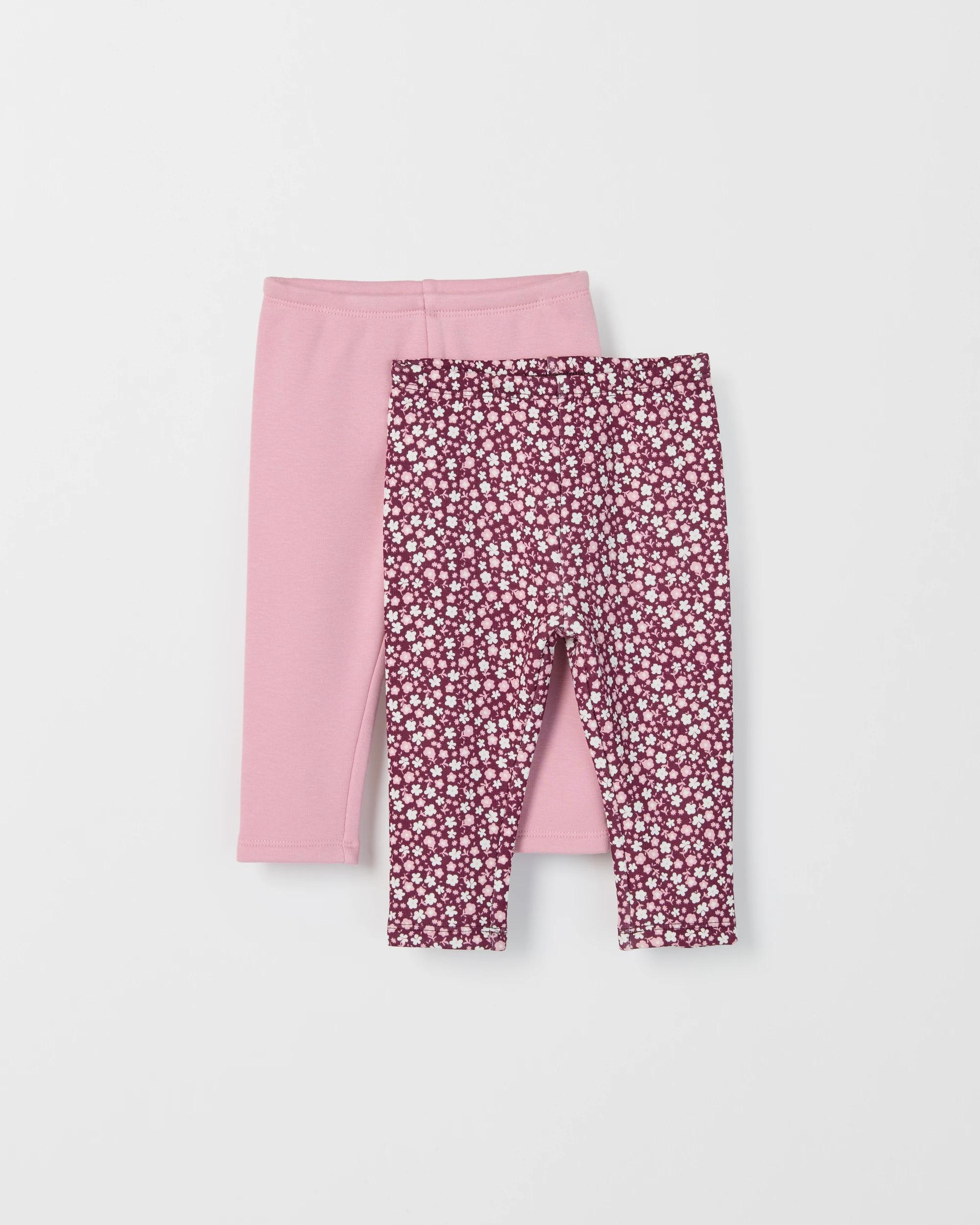 1 Target Baby Baby 2 Pack Fleece Lined Leggings DUSTY WINDSOR, 1 of 4