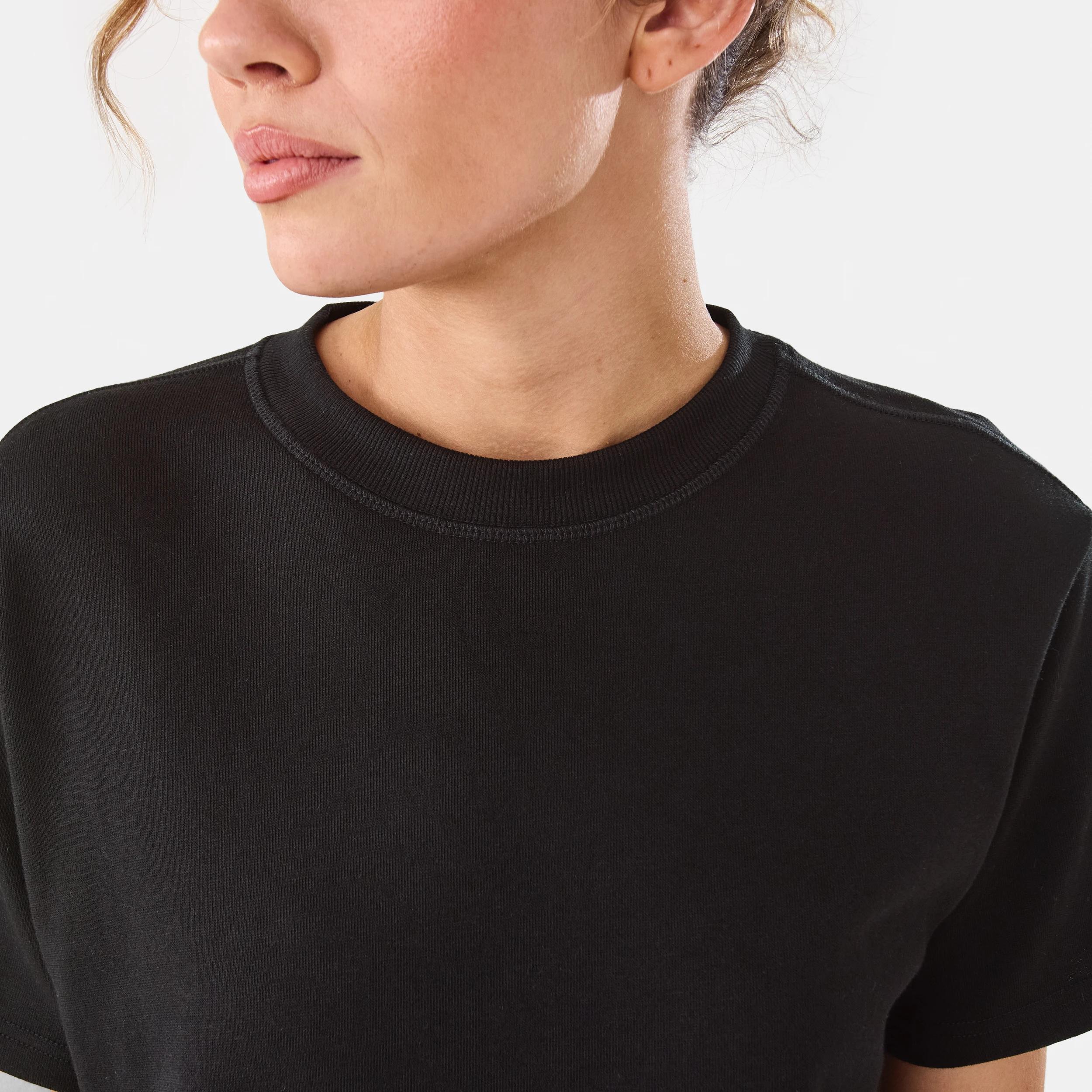 6 Active Womens Terry T-shirt BLACK, 6 of 7