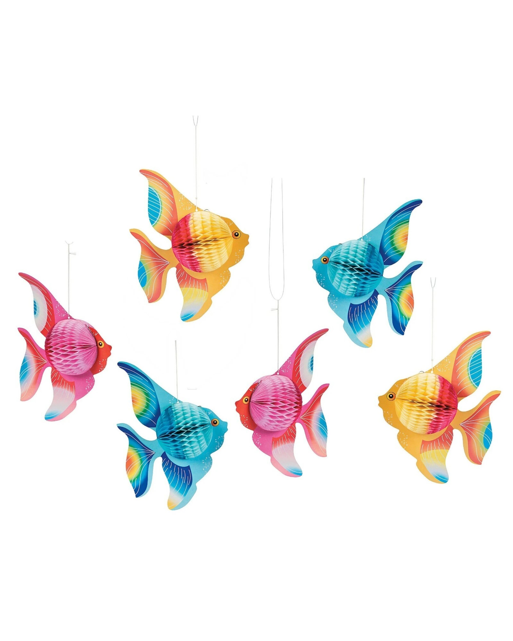 1 Fun Express Tropical Fish Tissue Decorations Pack of 6, 1 of 1