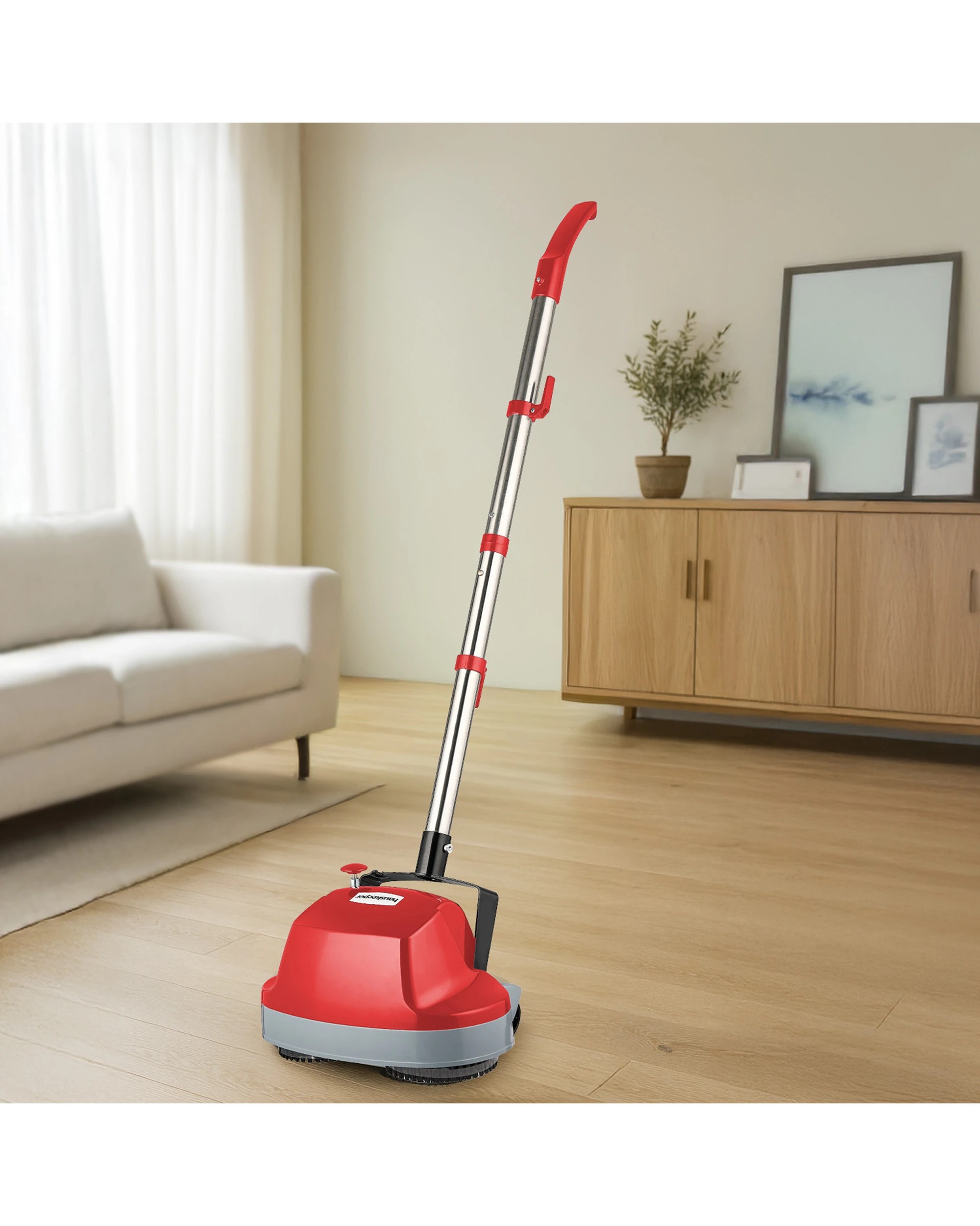 10 Hauskeeper 5 In 1 Electric 240v Floor Polisher With 6m Power Cable Timber Hard Waxer Buffer Cleaner Red, 10 of 10