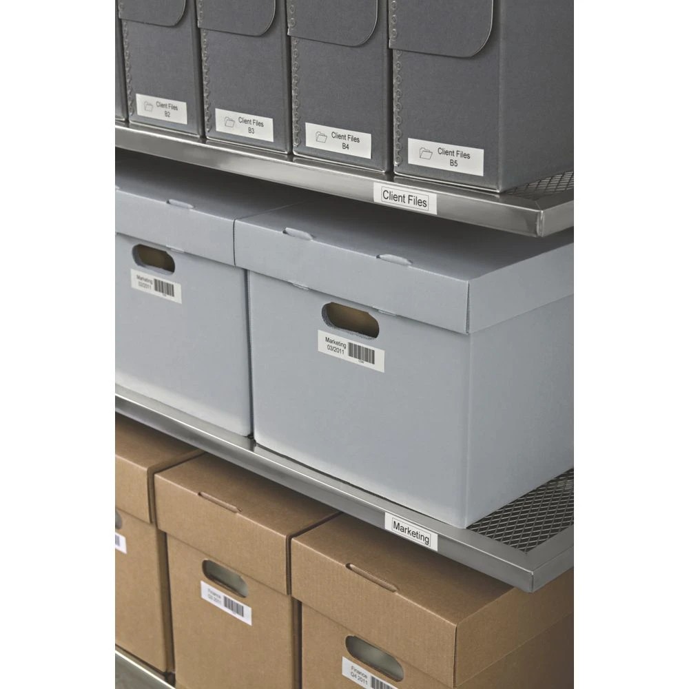 5 DYMO D1 Label Tape 24mm x 7m Black on White, 5 of 5