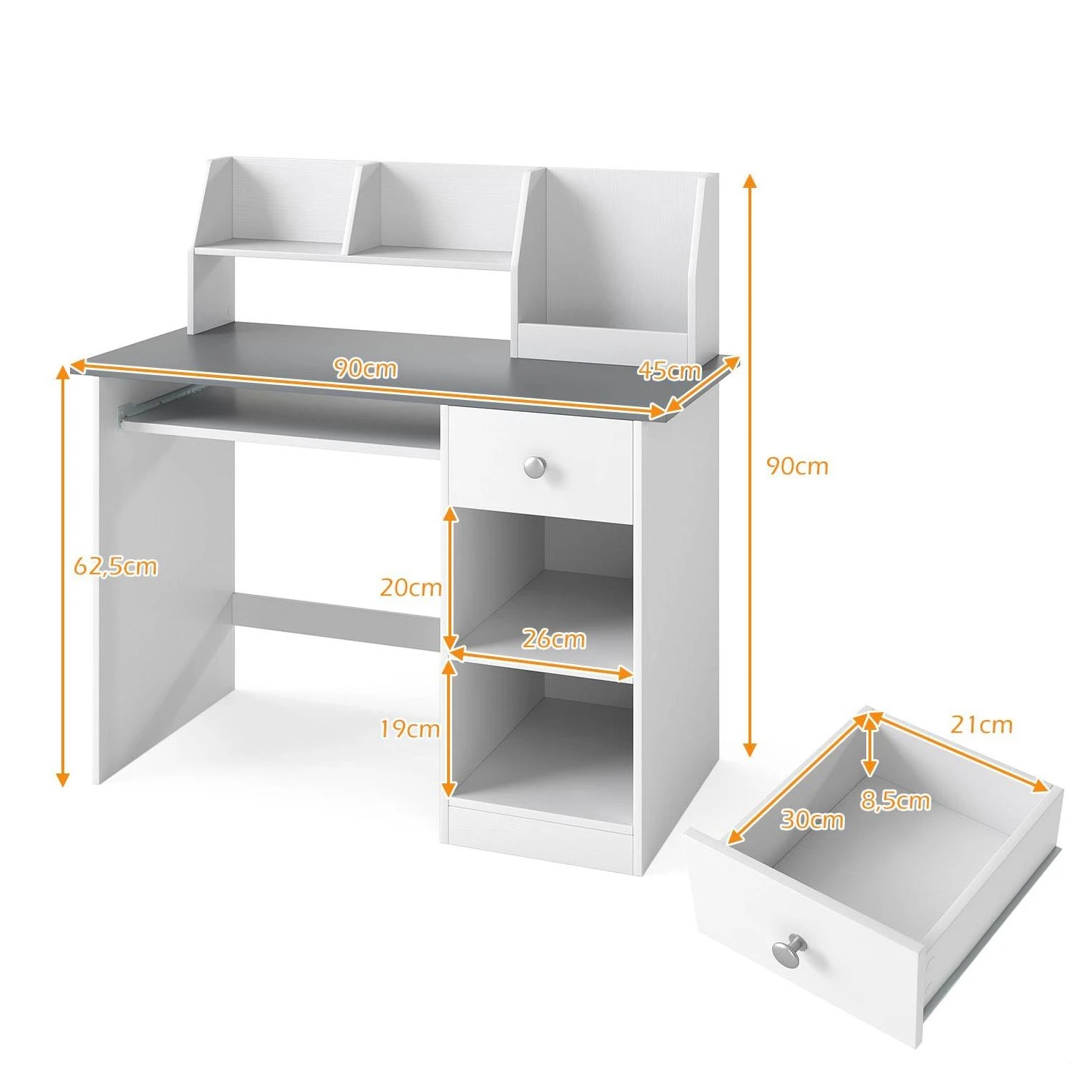 2 Costway Study Desk Writing Table Students Learning Desk, 2 of 4