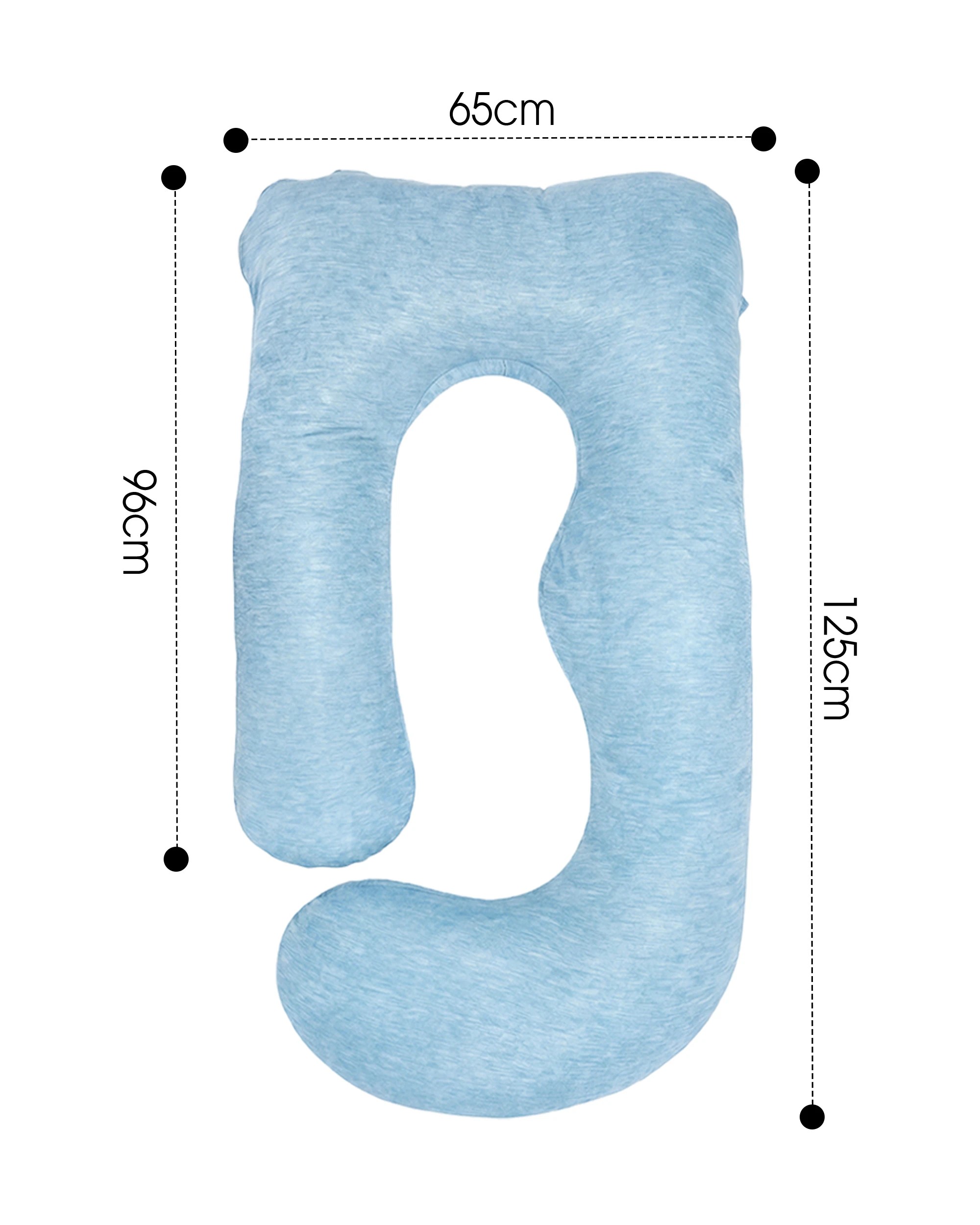 3 Playpals Cooling Pregnancy Pillow U-shaped 125cm Full Body Maternity Pillow Blue, 3 of 4