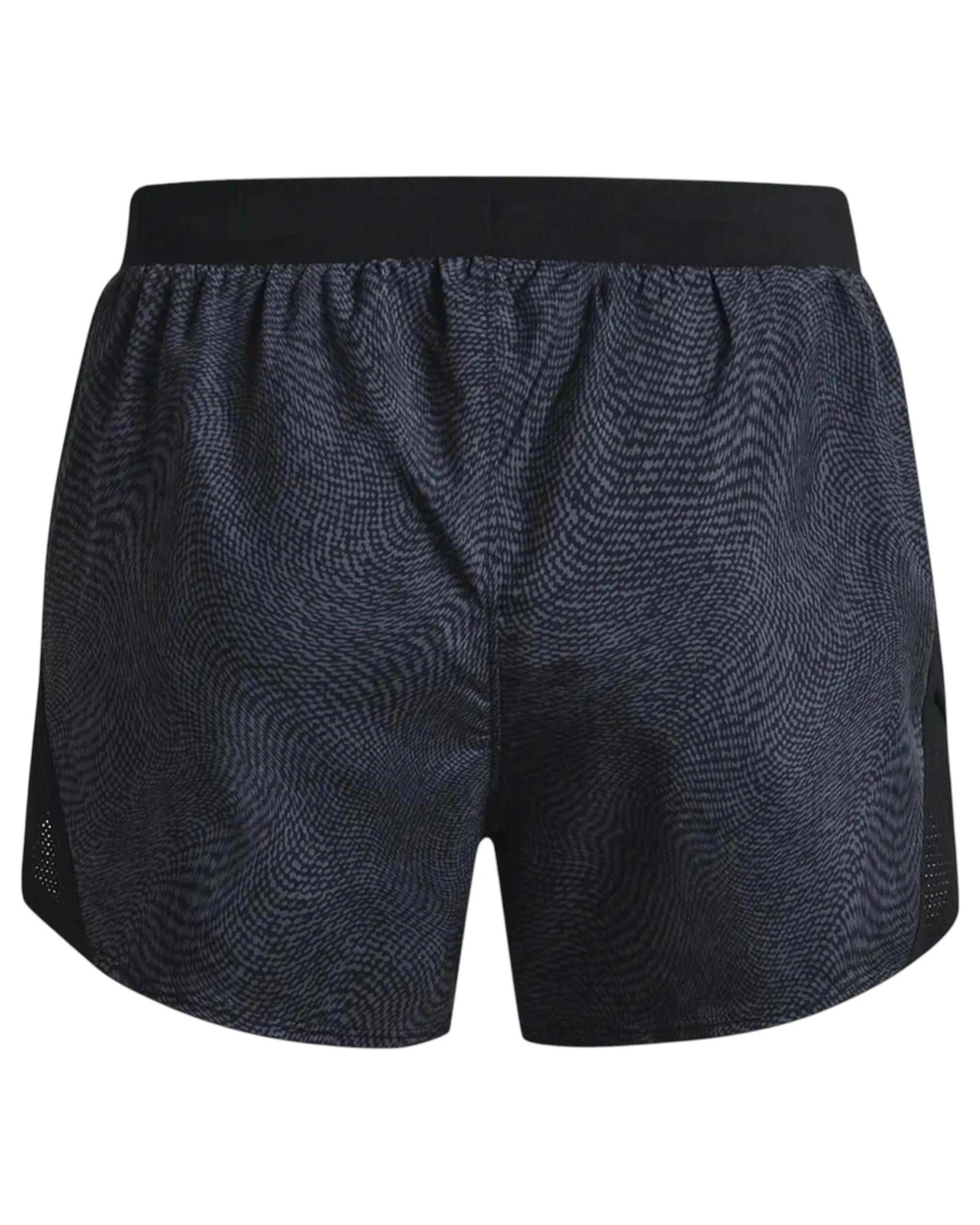 4 Under Armour Womens Black Fly-By 2.0 Printed Shorts BLACK, 4 of 6