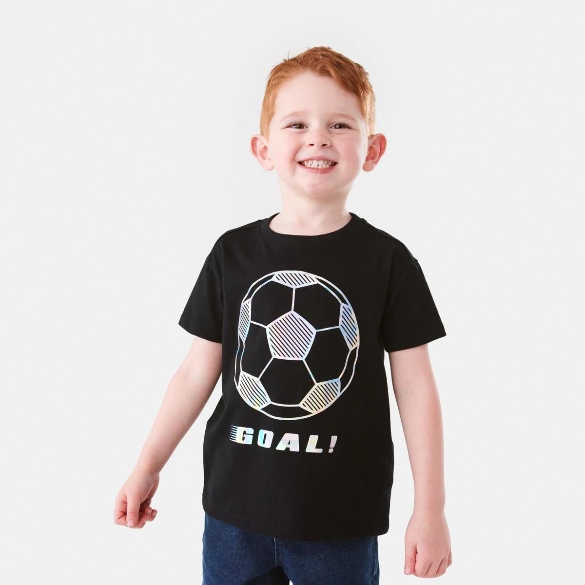 1 Mirror Foil Print T-shirt Blk Soccr, 1 of 8