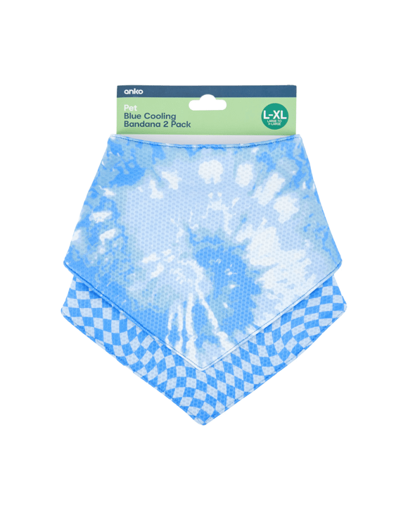 2 Pack Pet Cooling Bandana - Large to Extra Large, Blue