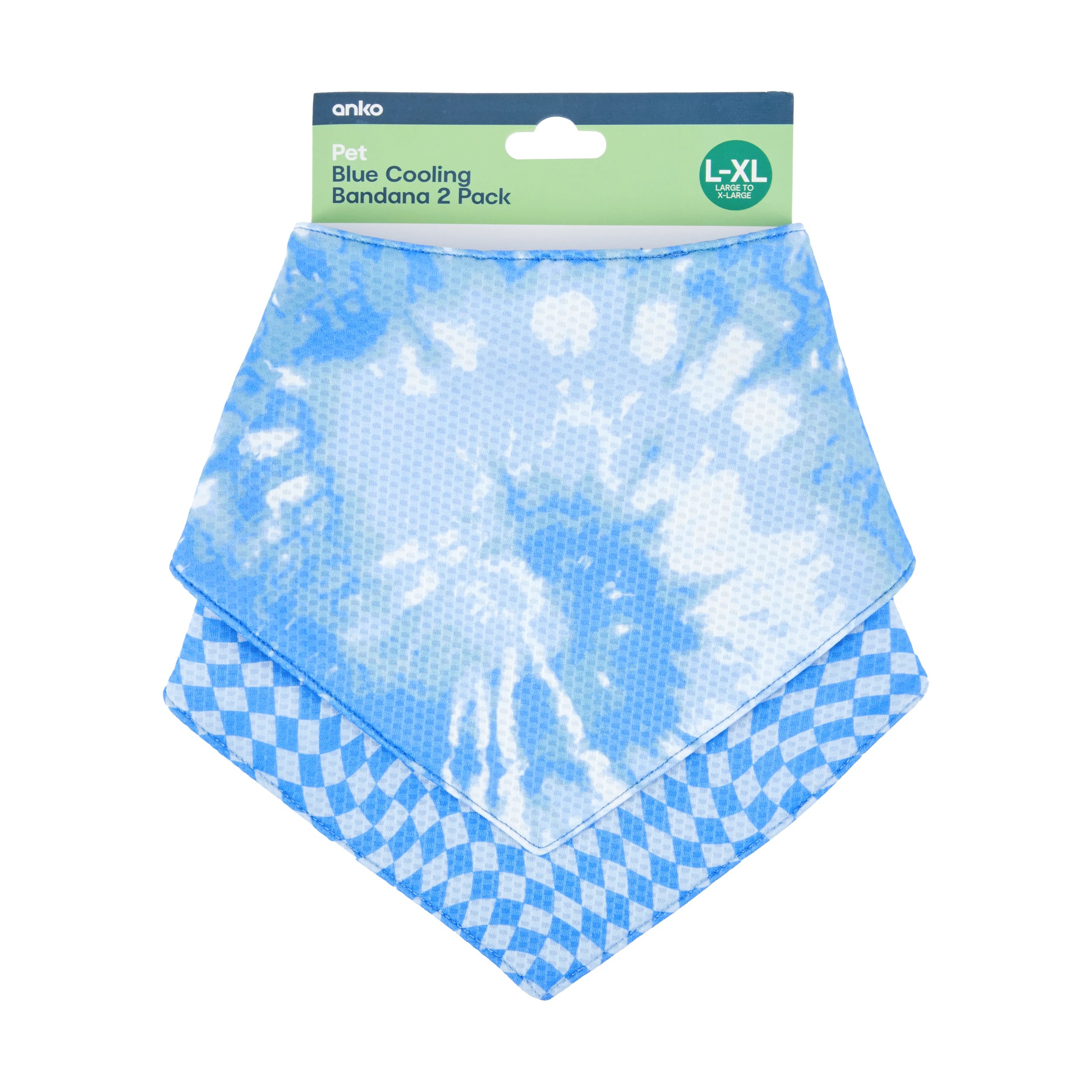 1 2 Pack Pet Cooling Bandana - Large to Extra Large, Blue, 1 of 6