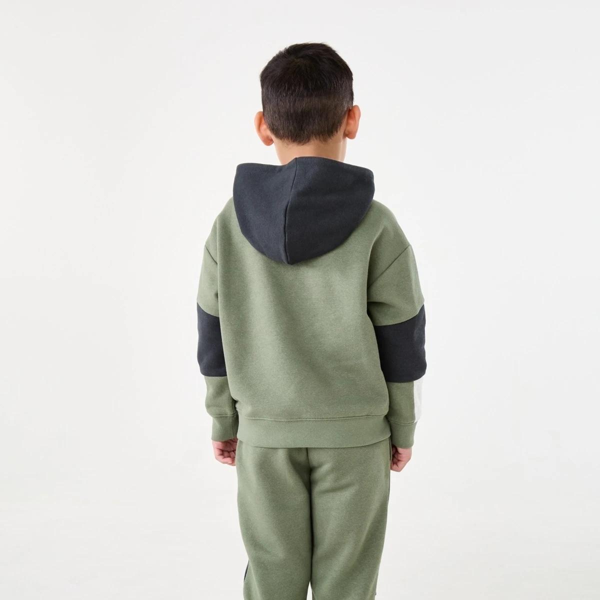 2 Colour Block Hoodie Sea Spray, 2 of 7