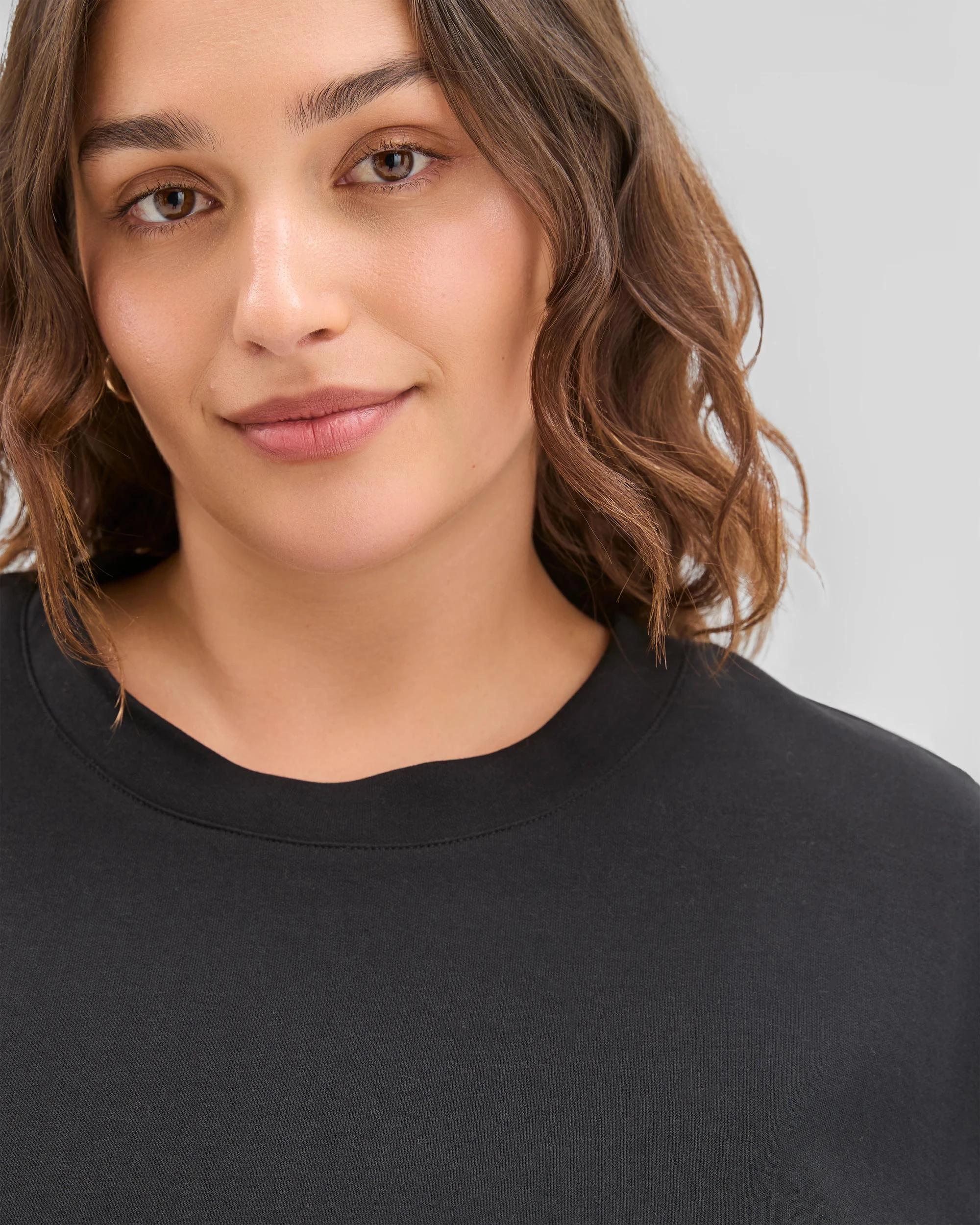 5 Target Curve Plus Size Australian Cotton Blend Elbow Sleeve Interlock T-Shirt BLACK, 5 of 5