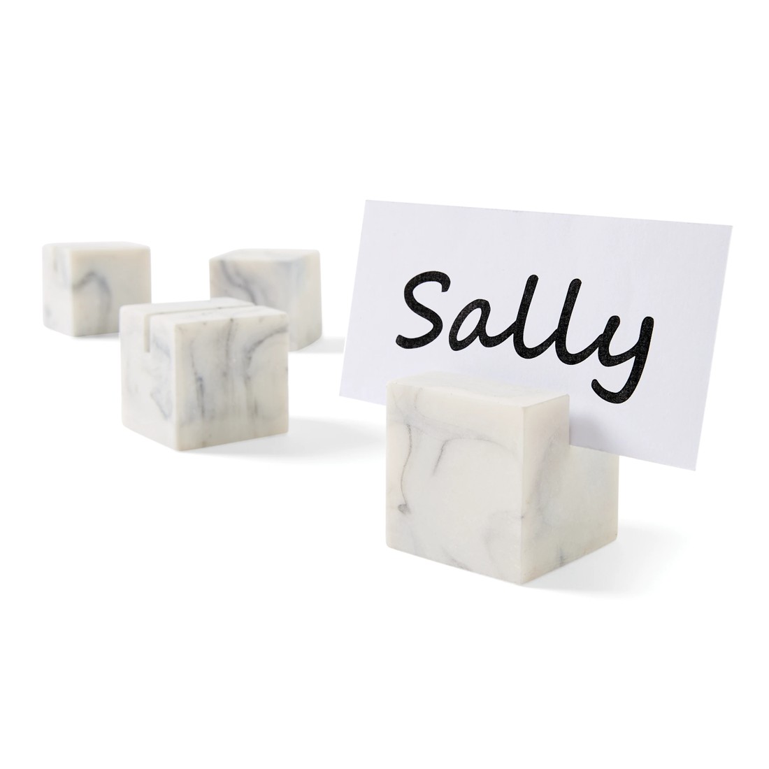 1 4 Pack Marble Look Cube Placecard Holders, 1 of 8