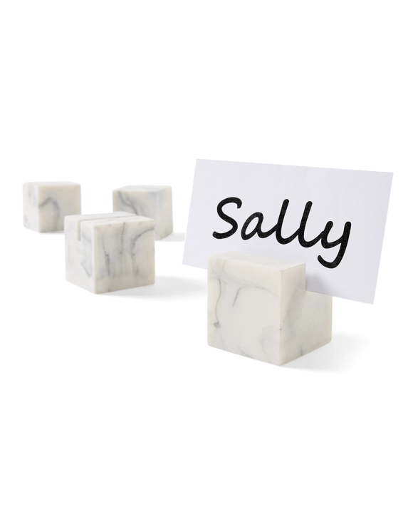 4 Pack Marble Look Cube Placecard Holders