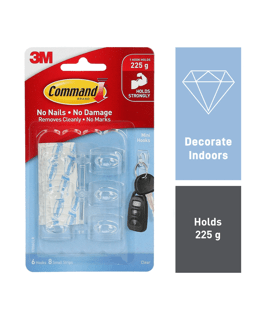 Command Decorating Clips - Clear