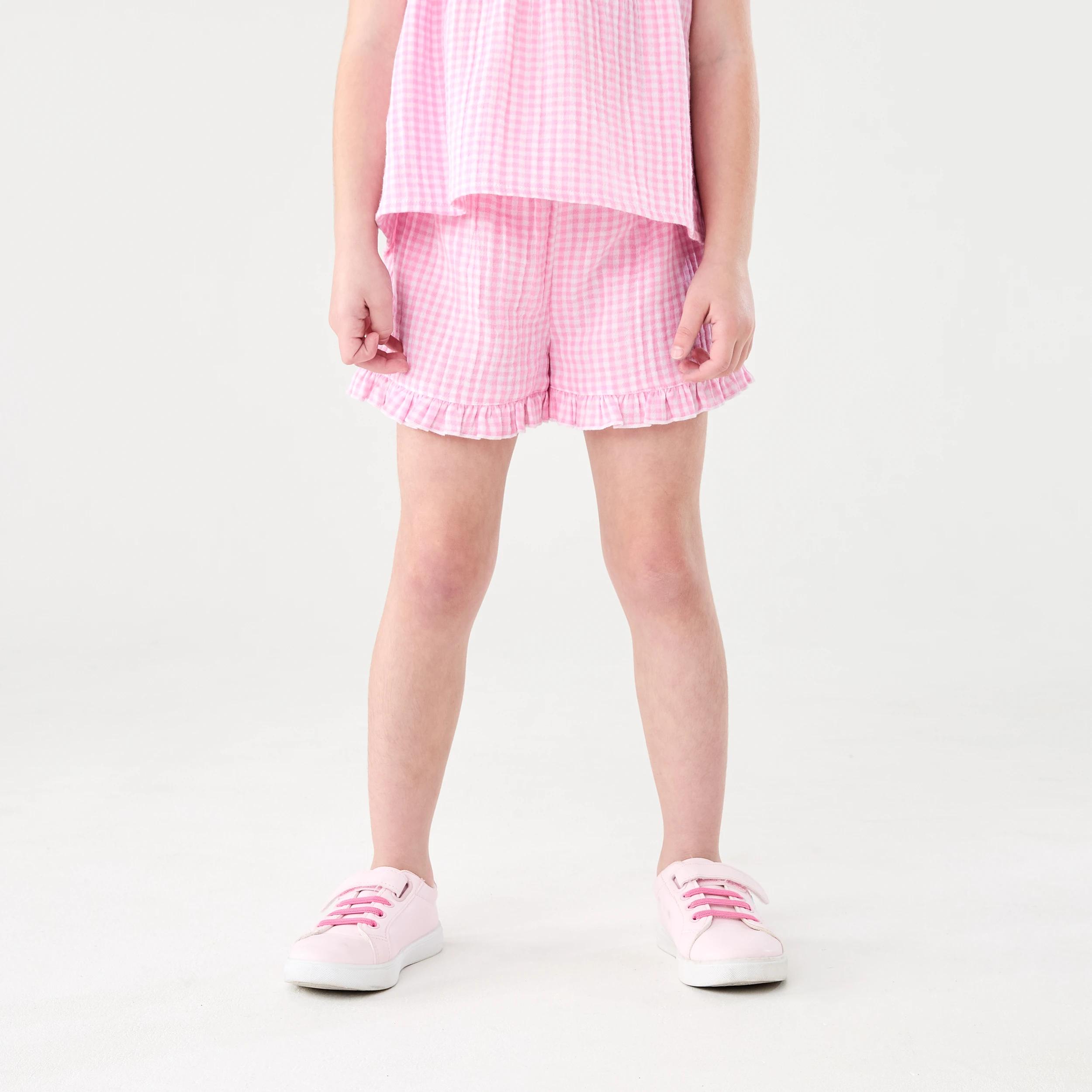 1 Frill Hem Shorts PINK GINGHAM, 1 of 6