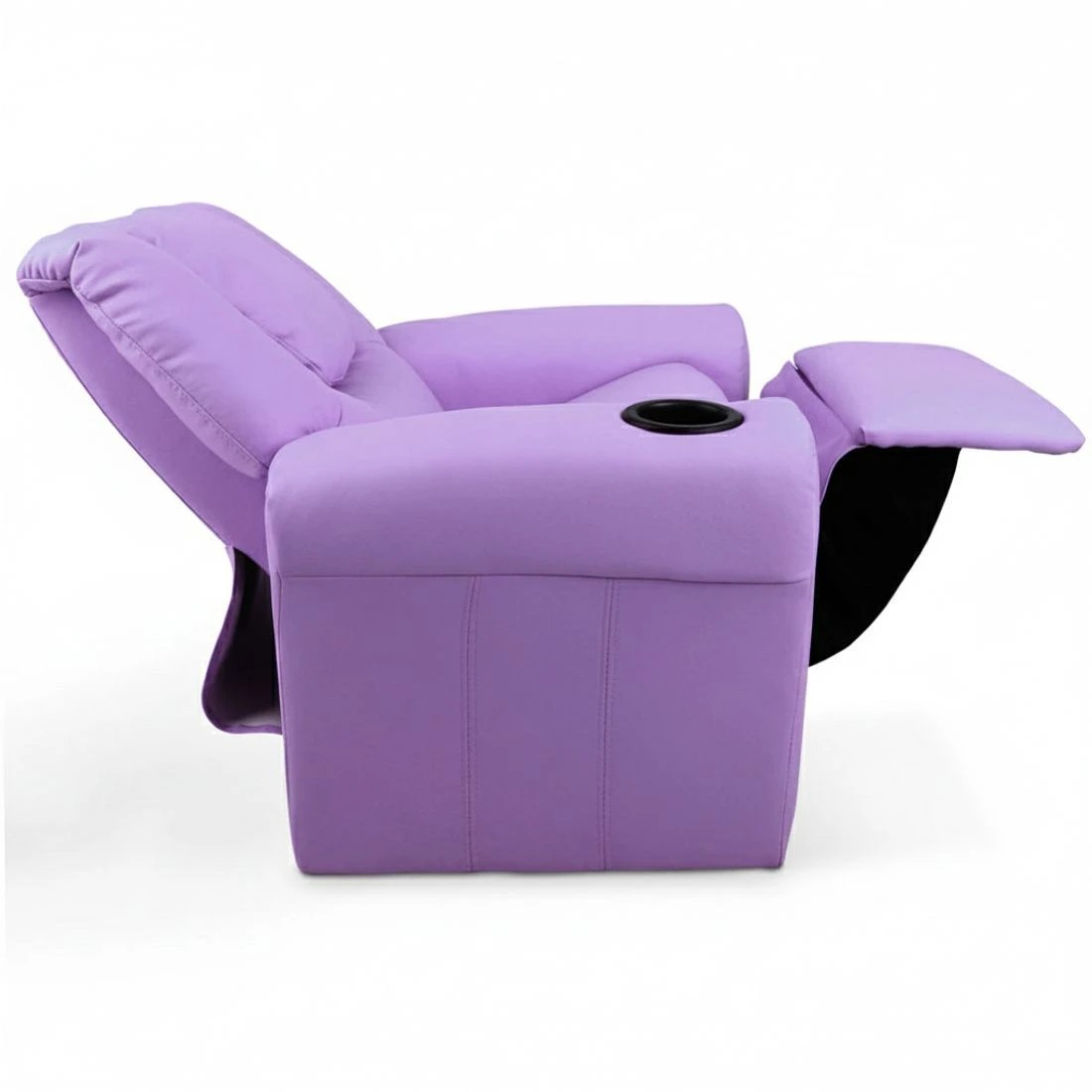 8 Keezi Kids Recliner Chair Purple PU Leather Sofa Lounge Couch Children - Purple, 8 of 8