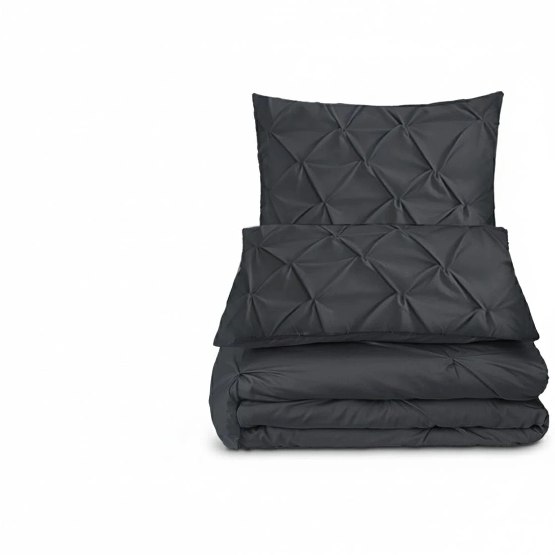 4 Giselle Bedding Quilt Cover Set Diamond Pinch  King - King Bed - Black, 4 of 6