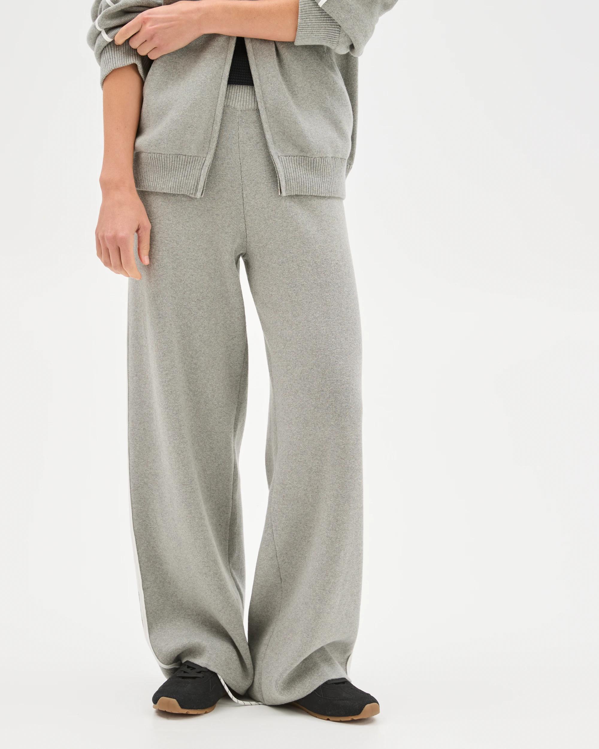 2 Target Active Australian Cotton Blend Side Stripe Wide Leg Pants GREY MARLE, 2 of 8