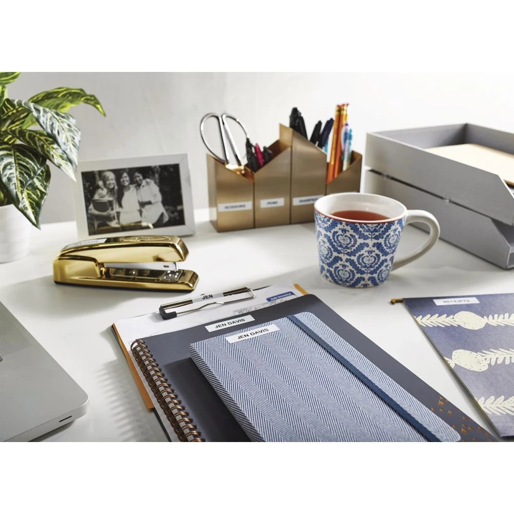 2 DYMO LetraTag Plastic Label Tape 12mm Black on White, 2 of 7