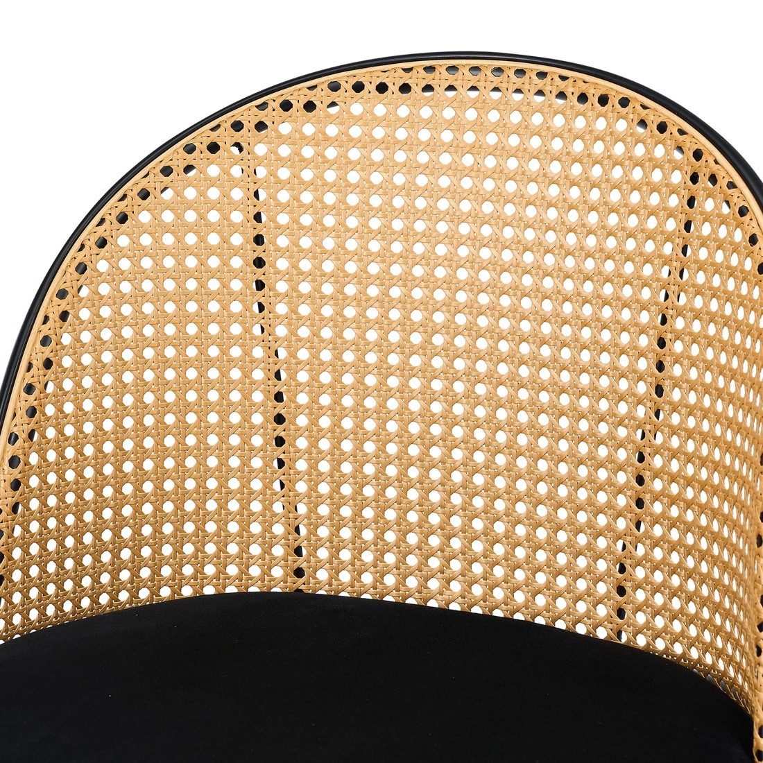 7 Oikiture Bar Stools Kitchen Counter Stool Rattan Dining Chair Velvet X4
 - Black, 7 of 10