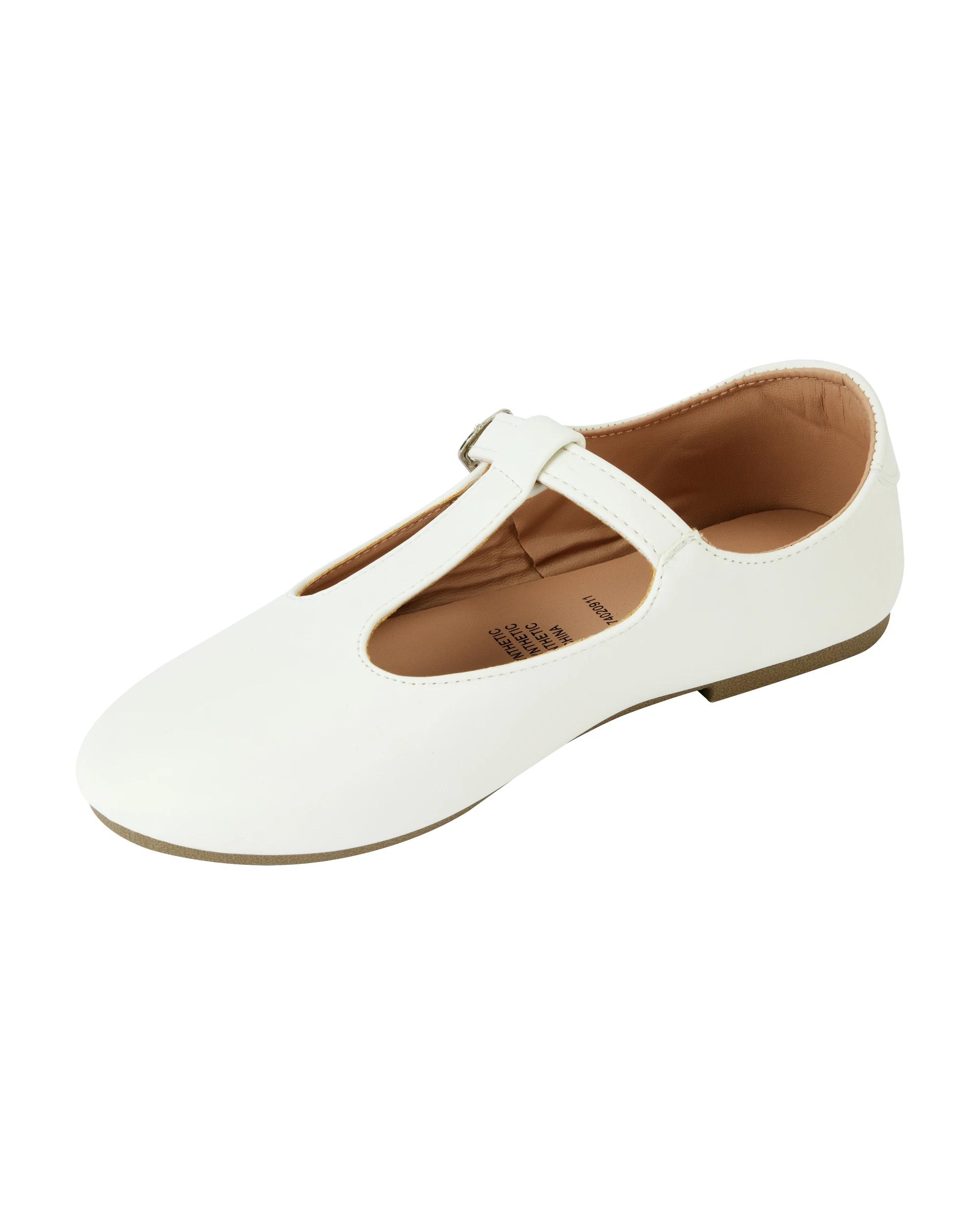 3 Senior T-Bar Flats White, 3 of 5