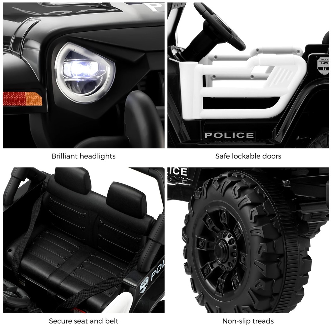 5 Mazam Kids Police Ride On Car Jeep 12v Electric Toy Remote Control Battery Cars
 - Multi, 5 of 10