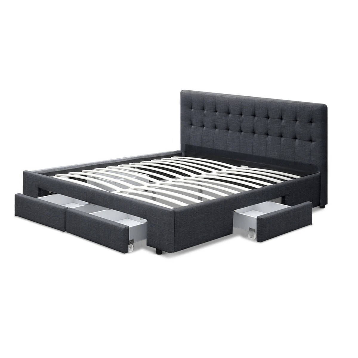 4 Artiss Bed Frame Double Size with 4 Drawers  AVIO - Grey, 4 of 10