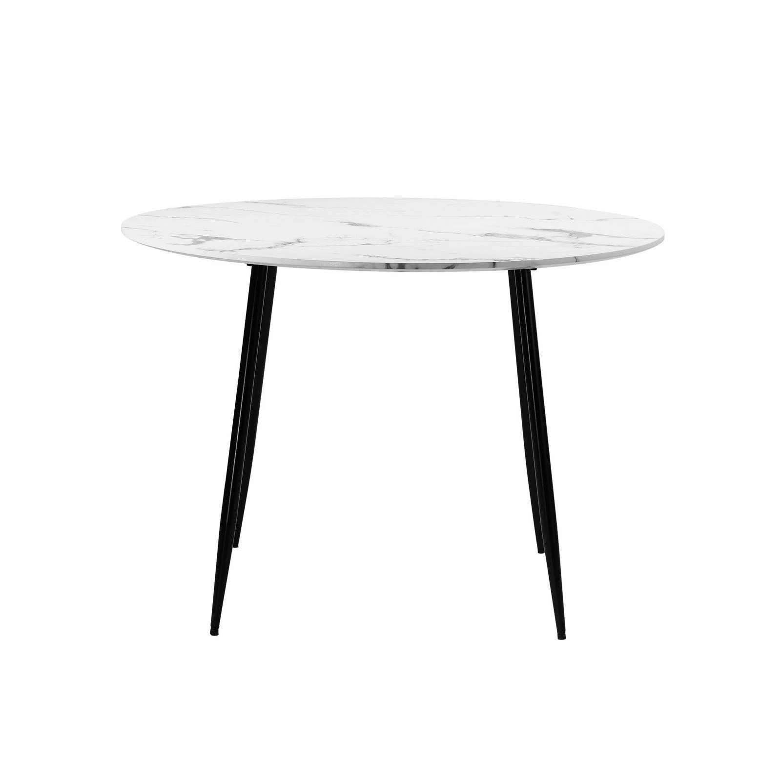 7 Oikiture 110cm Dining Table Round Wooden Table With Marble Effect Metal Legs
 - Multi, 7 of 8