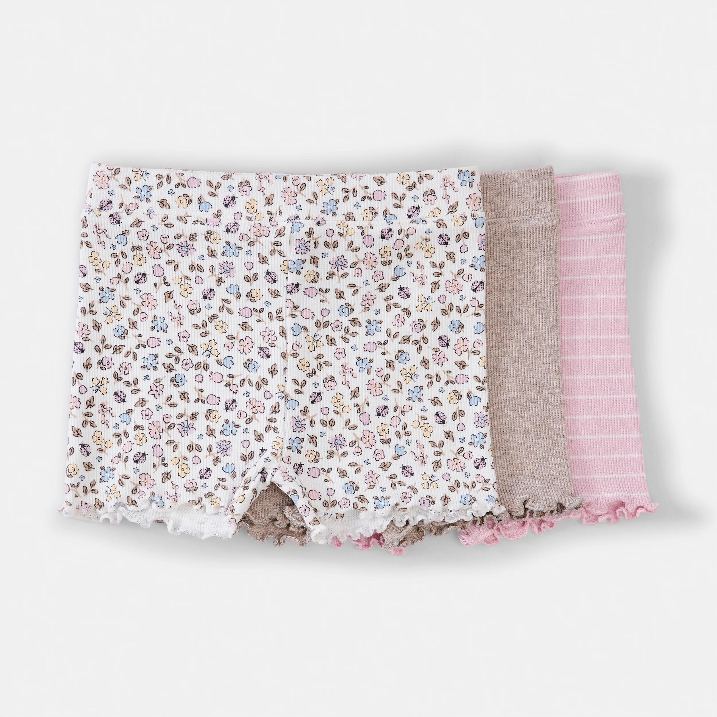 1 3 Pack Australian Cotton Shorts Pink Flrl, 1 of 8