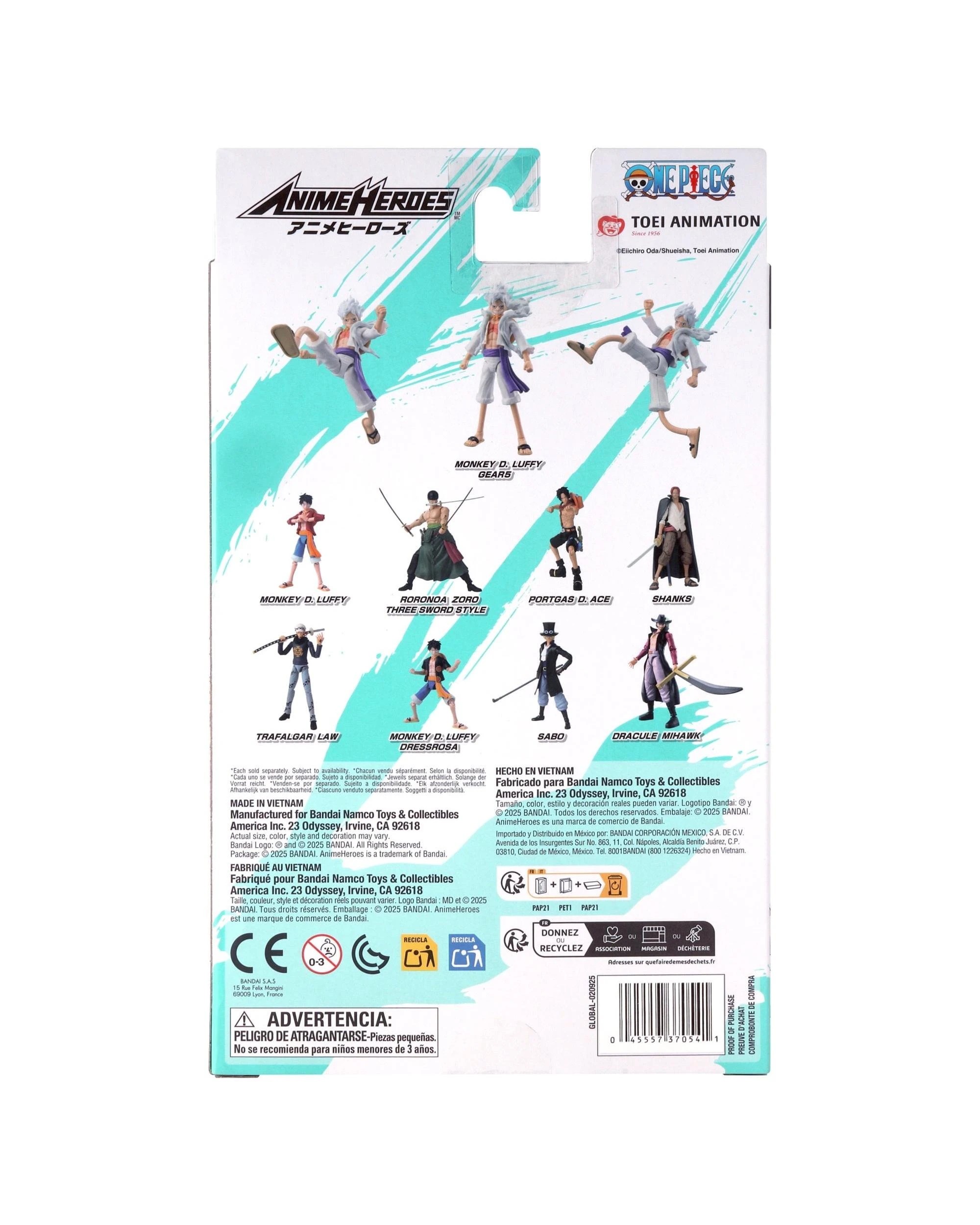 9 Anime Heroes One Piece Monkey D. Luffy - Gear 5 -  Figure, 9 of 9