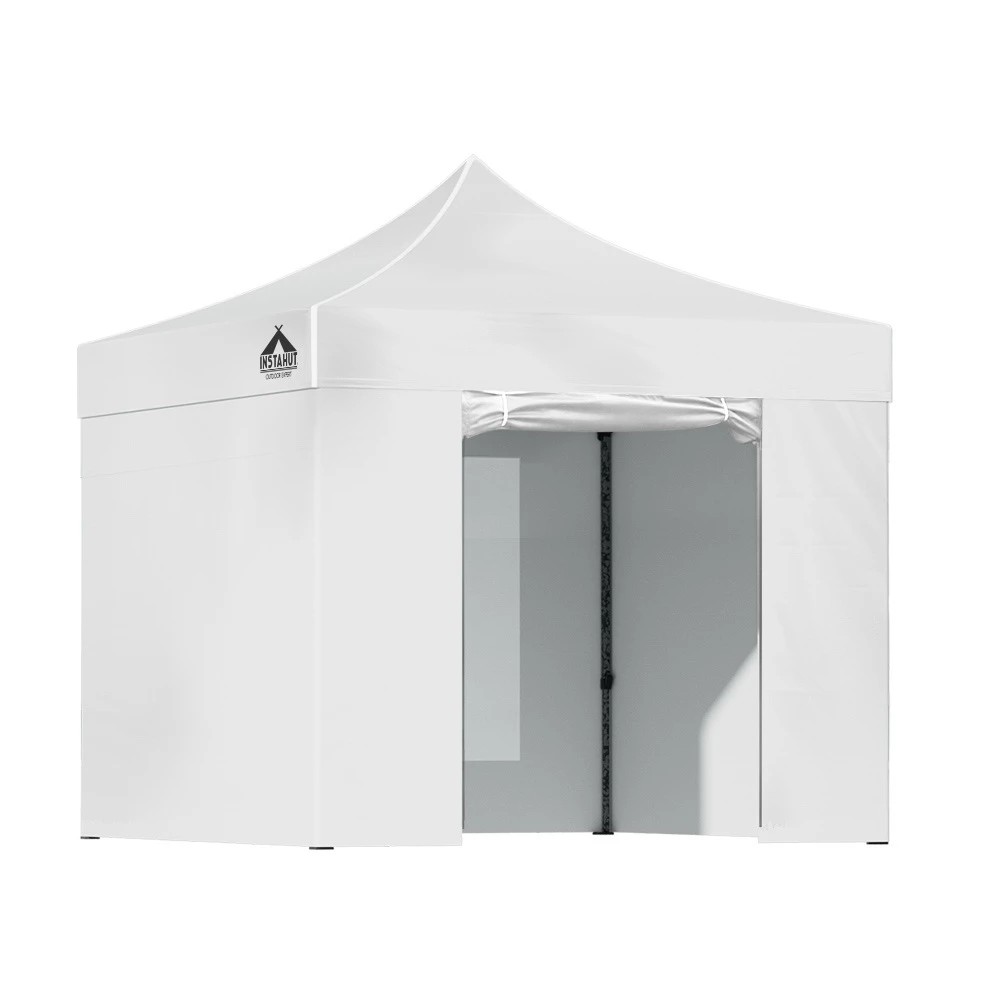 1 Instahut Gazebo 3x3 Pop Up Marquee Folding Tent Wedding Gazebos Camping Outdoor Shade Canopy - White, 1 of 8
