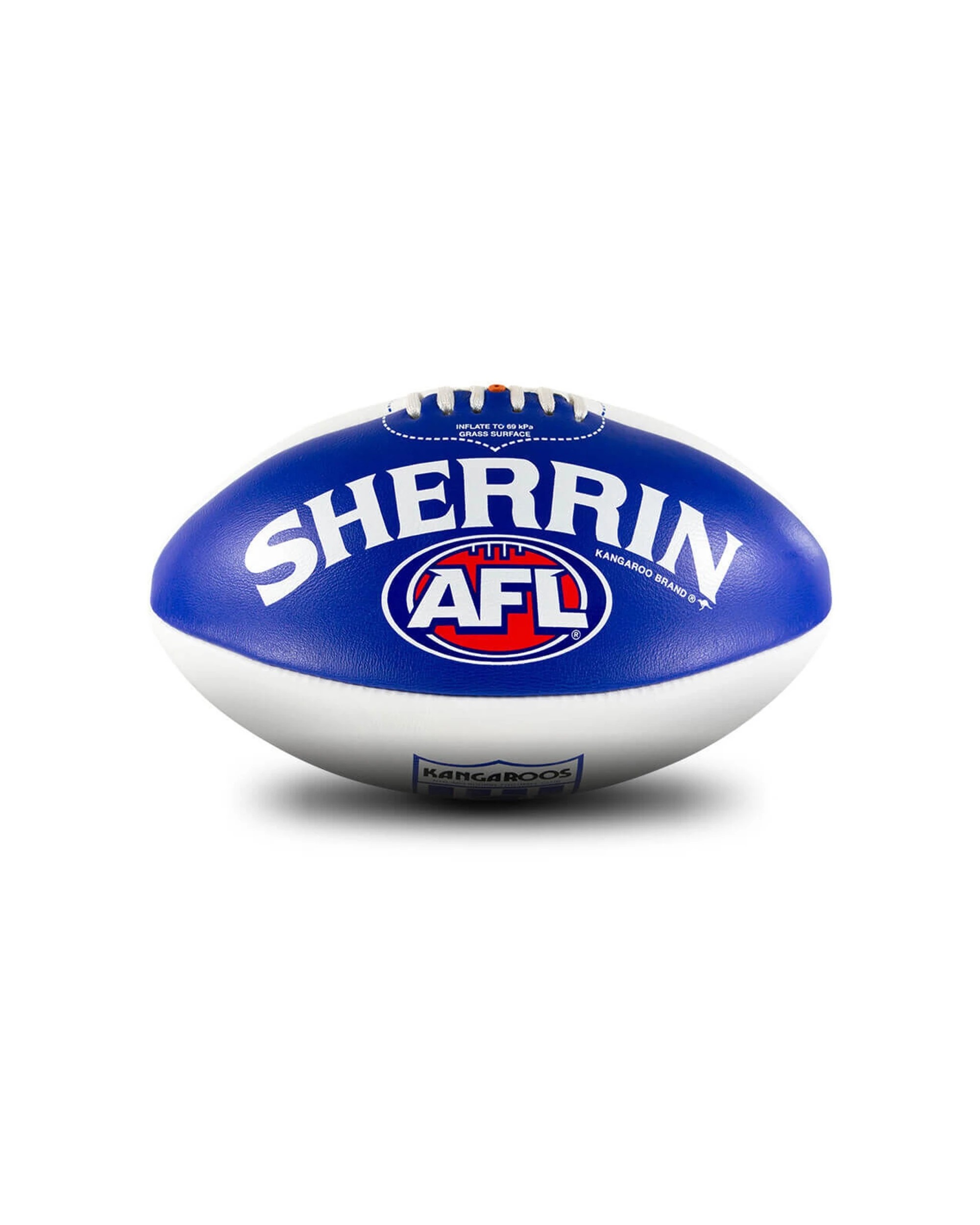 3 Sherrin AFL Team Leather Football North Melbourne Kangaroos Size 5 Training - Multi, 3 of 4