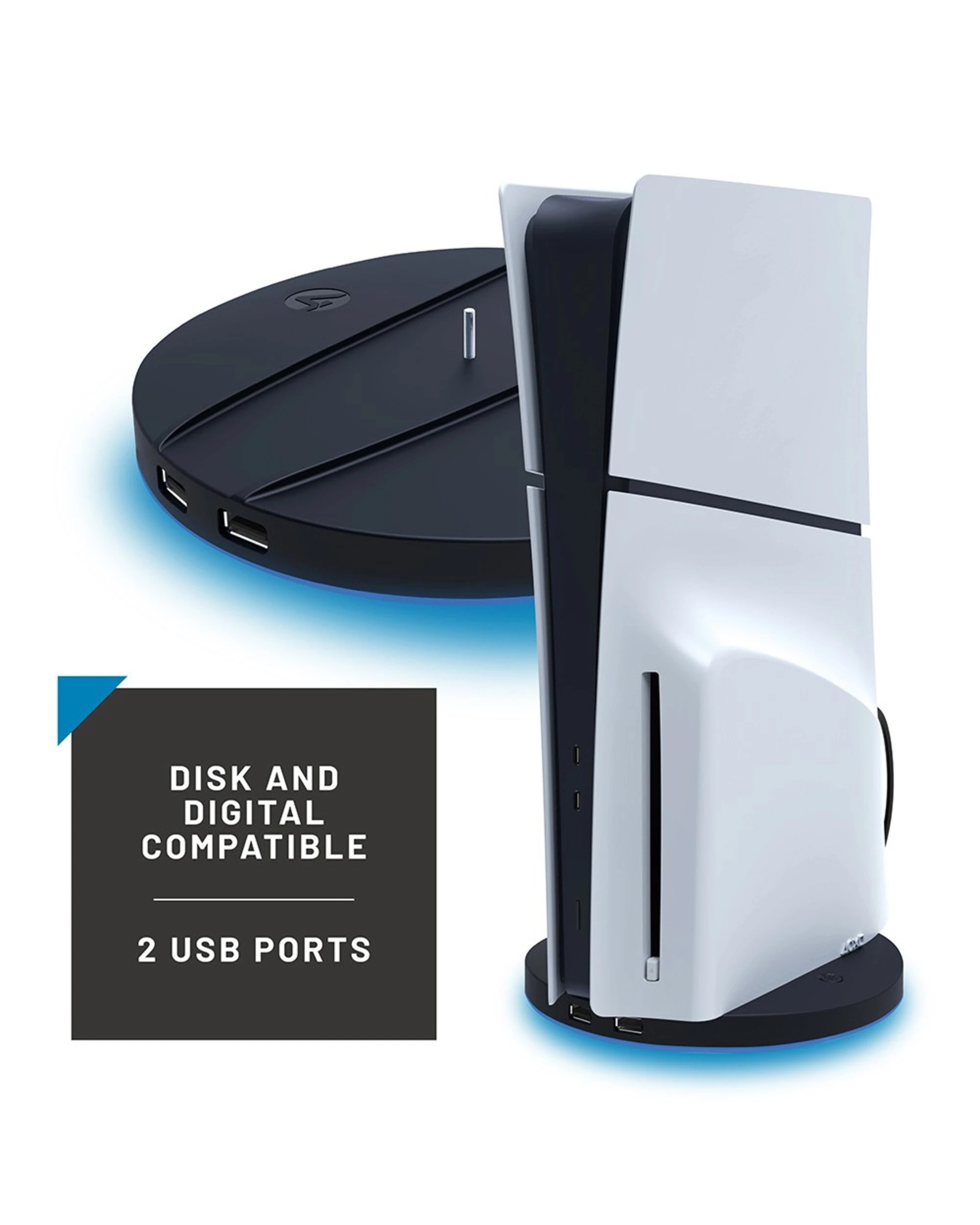 4 4Gamers PS5 Slim Vertical Stand With USB Charging Ports - White, 4 of 5