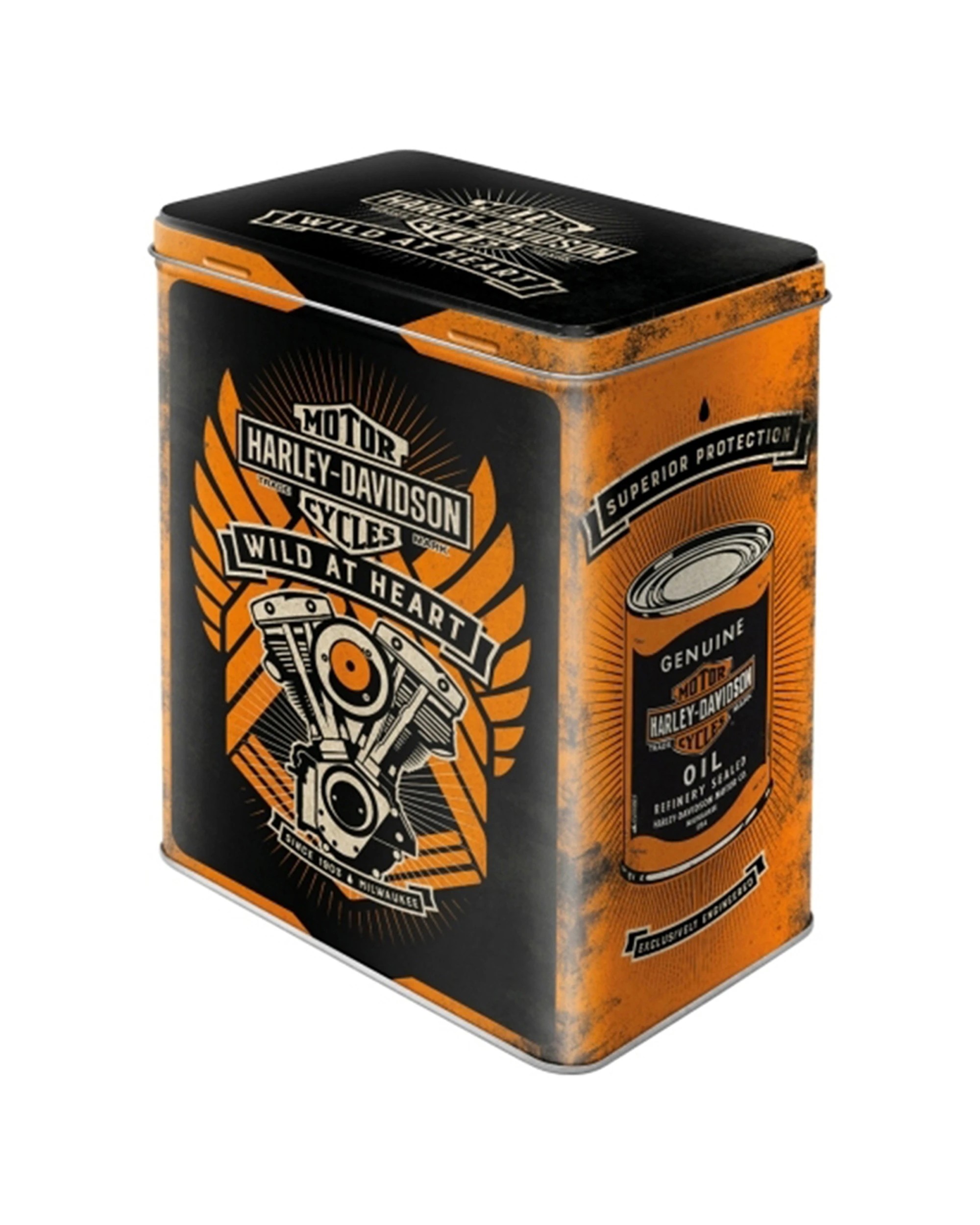1 Nostalgic-Art Large Storage Tin Box - Harley Davidson Wild At Heart, 1 of 1