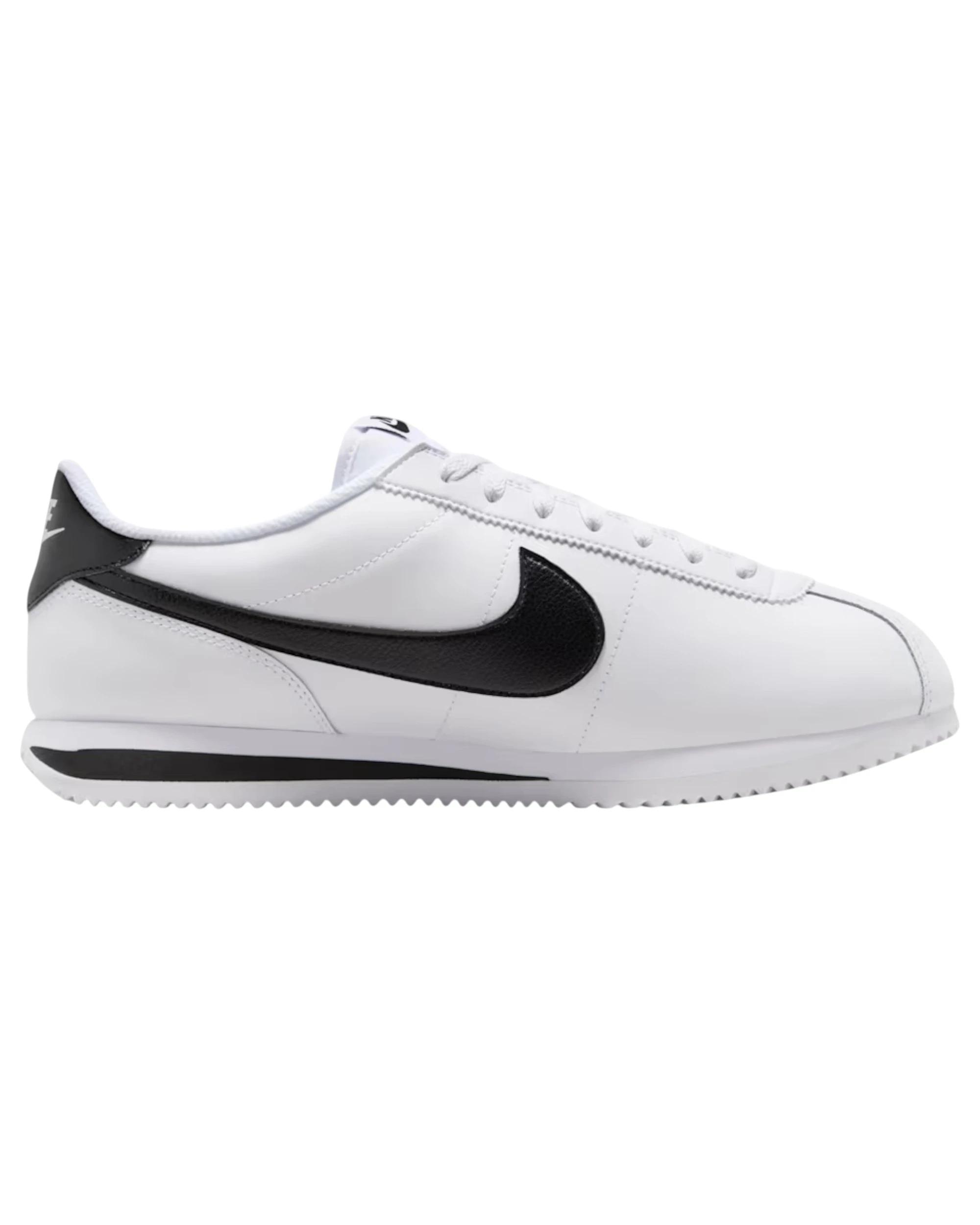 1 Nike Mens Cortez Leather Athletic Shoes WHITE/BLACK, 1 of 8
