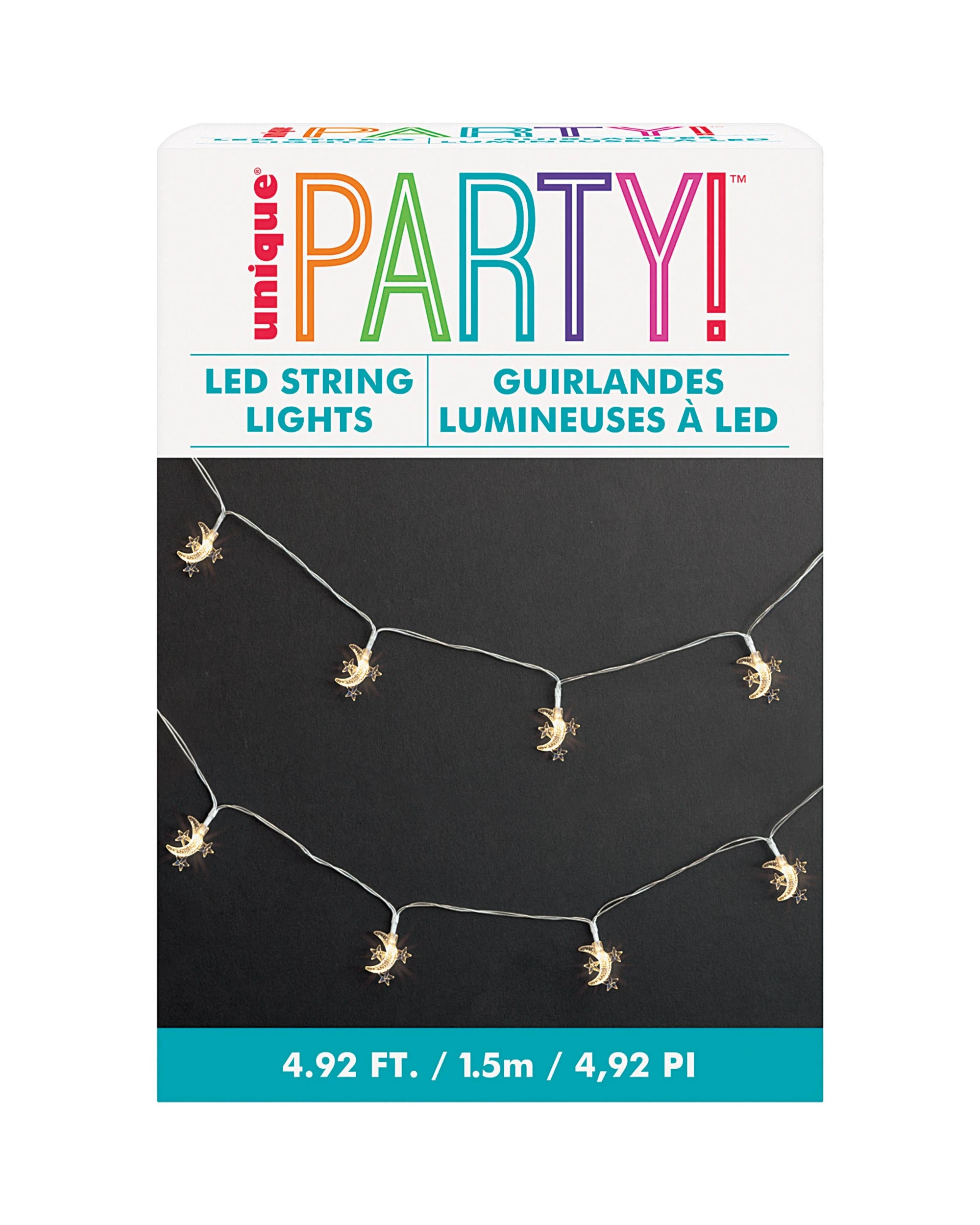 2 Unique Moon & Star Warm White LED String Lights - White, 2 of 2