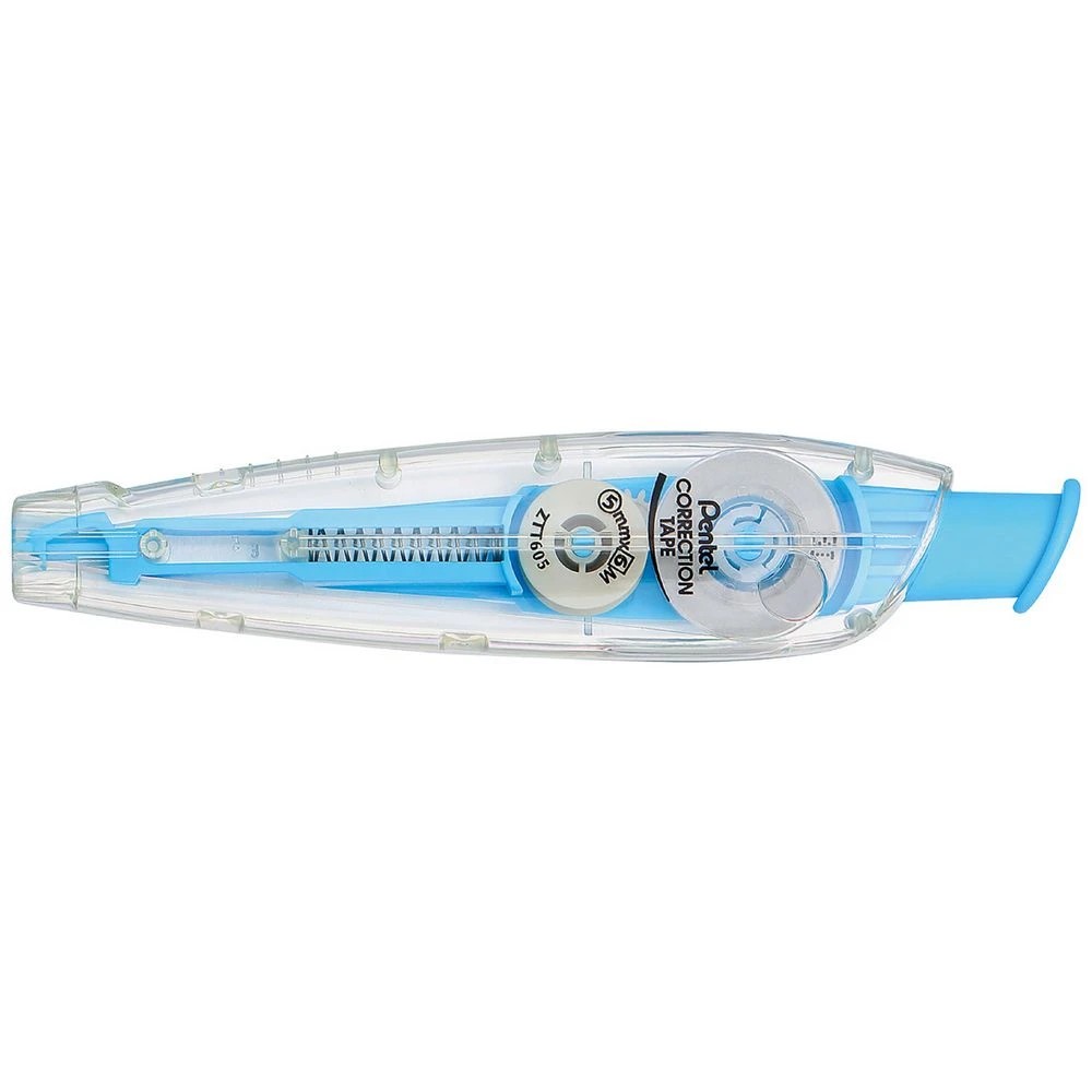 1 Pentel ZTT605 Retractable Correction Tape 5mm x 6m Blue, 1 of 2