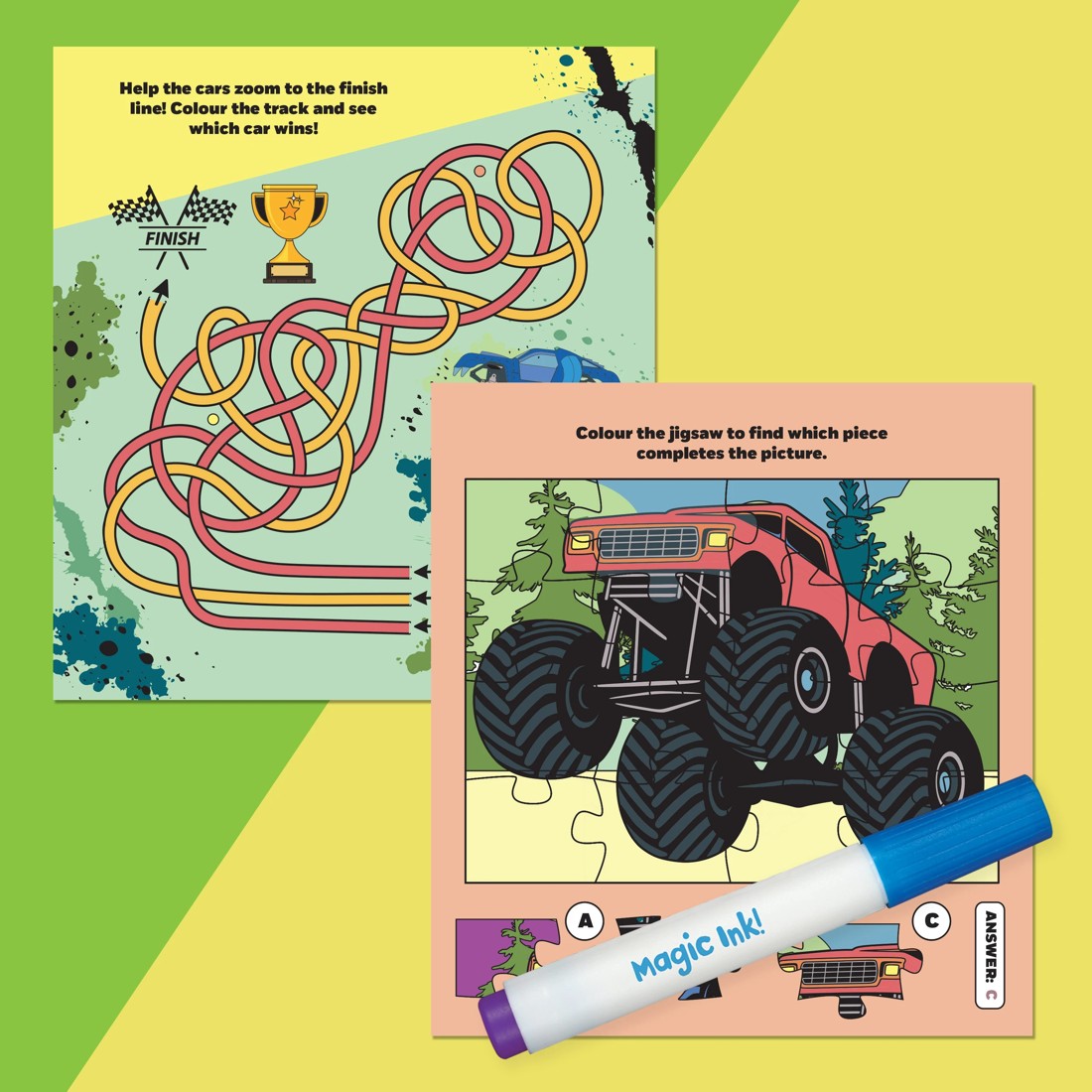 4 INKredibles Monster Machines Mess Free Magic Ink Pictures! - Book, 4 of 5