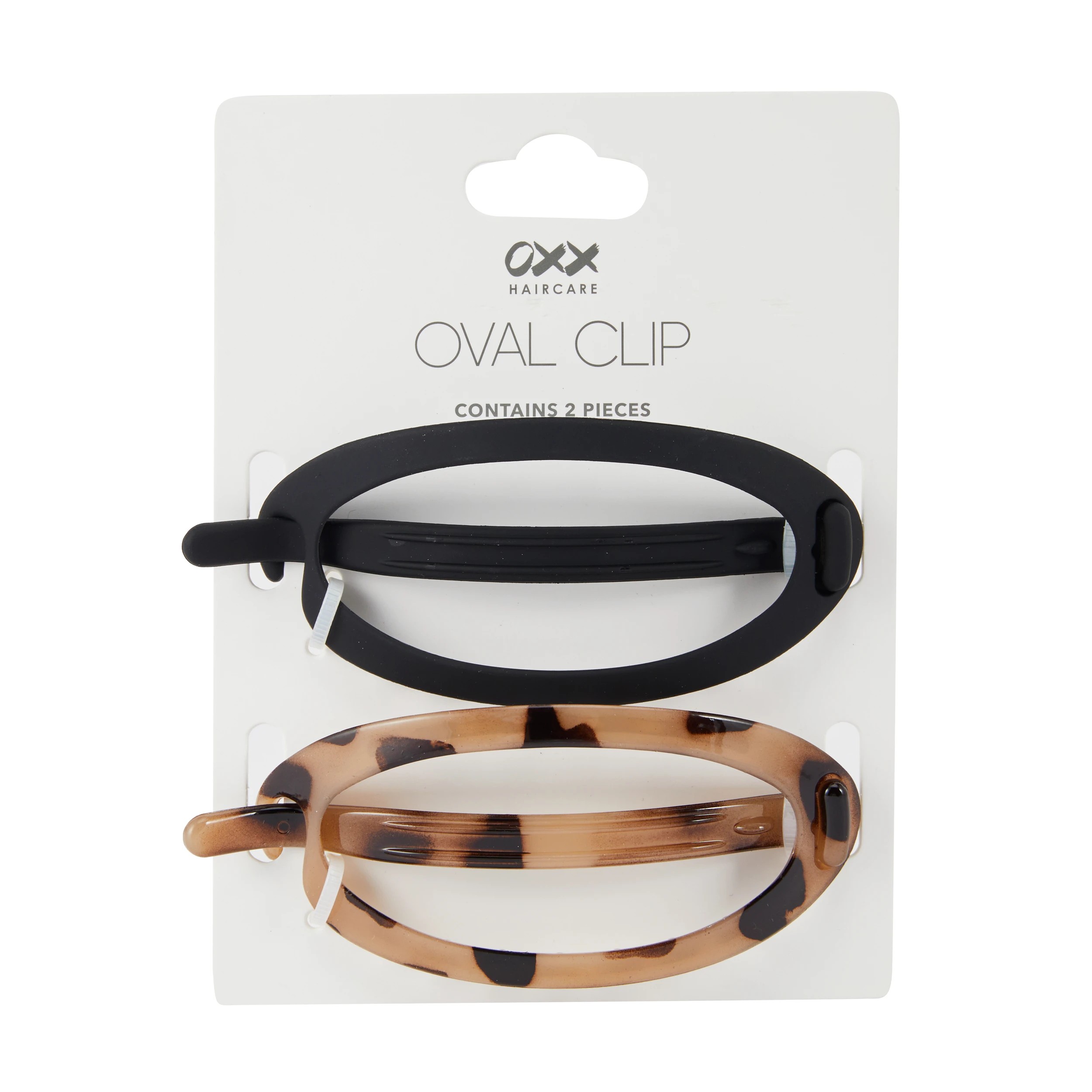 3 OXX Haircare 2 Piece Black and Tort Oval Clip, 3 of 3