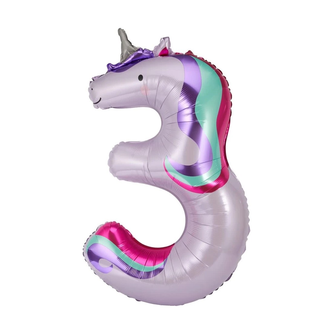 1 Unicorn Number 3 Foil Balloon, 1 of 4